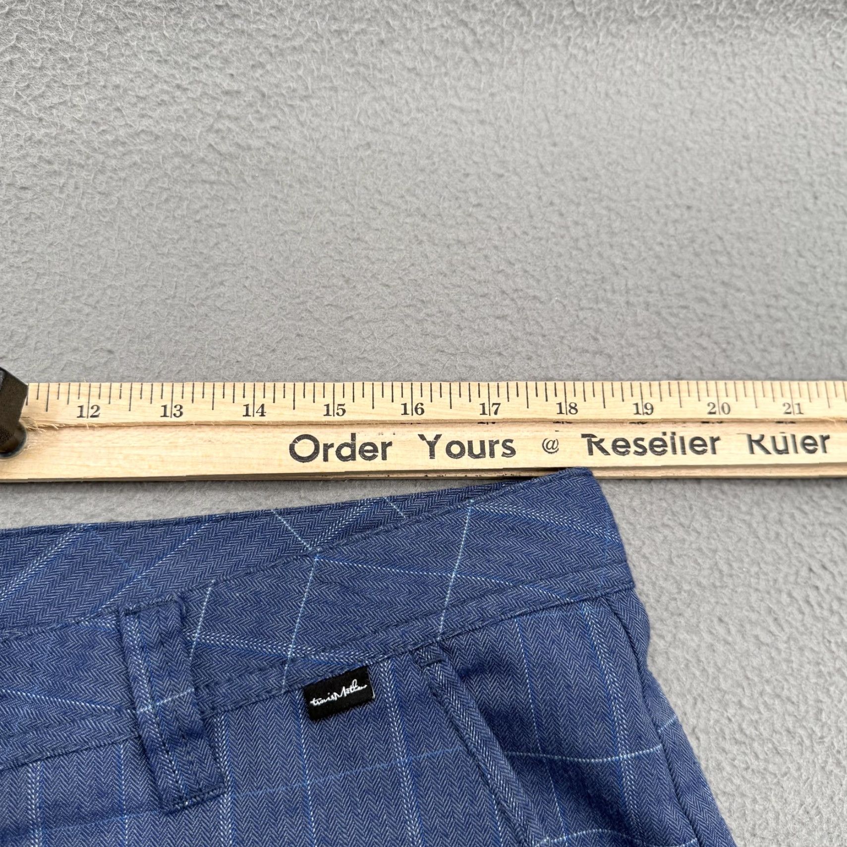 TravisMathew Travis Mathew Shorts Mens 36 Blue Check Chino Stretch Golf 10 Inseam Casual Size US 36 / EU 52 - 4 Thumbnail