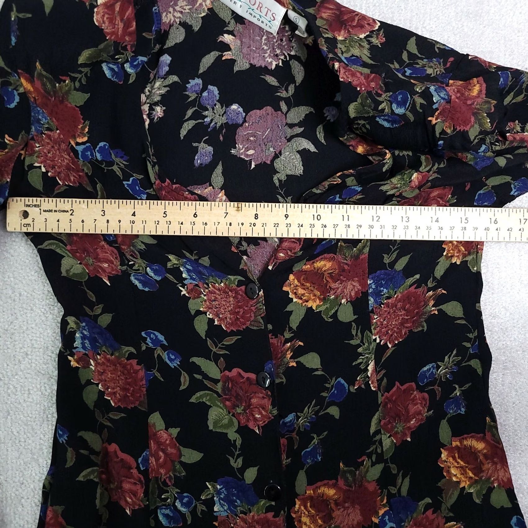 Vintage Vtg Passports Pier 1 Imports Dress Women's Small Floral Removable Shoulder Pads Maxi Hollow? Size S / US 4 / IT 40 - 4 Thumbnail