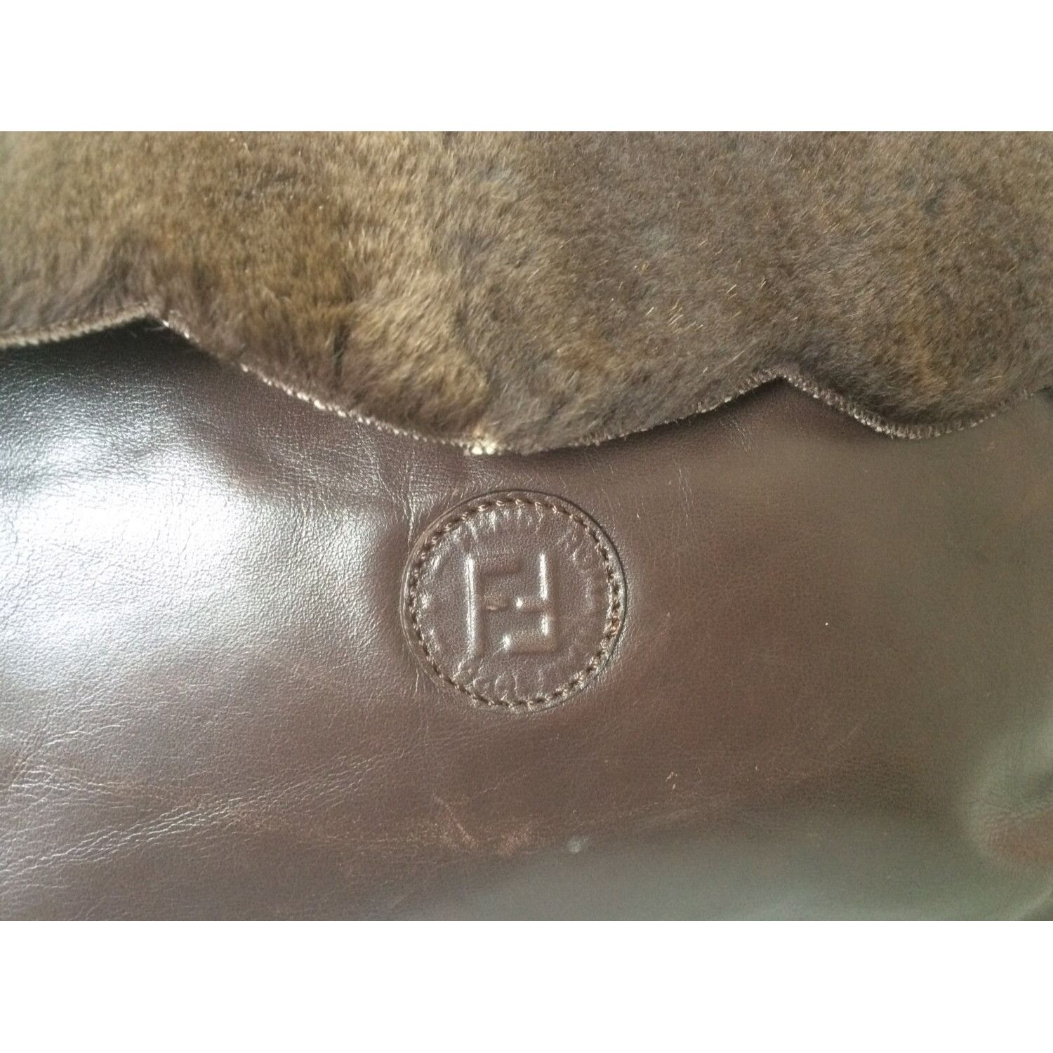 Fendi 80's vintage Fendi dark brown large leather clutch purse, Size ONE SIZE - 2 Thumbnail