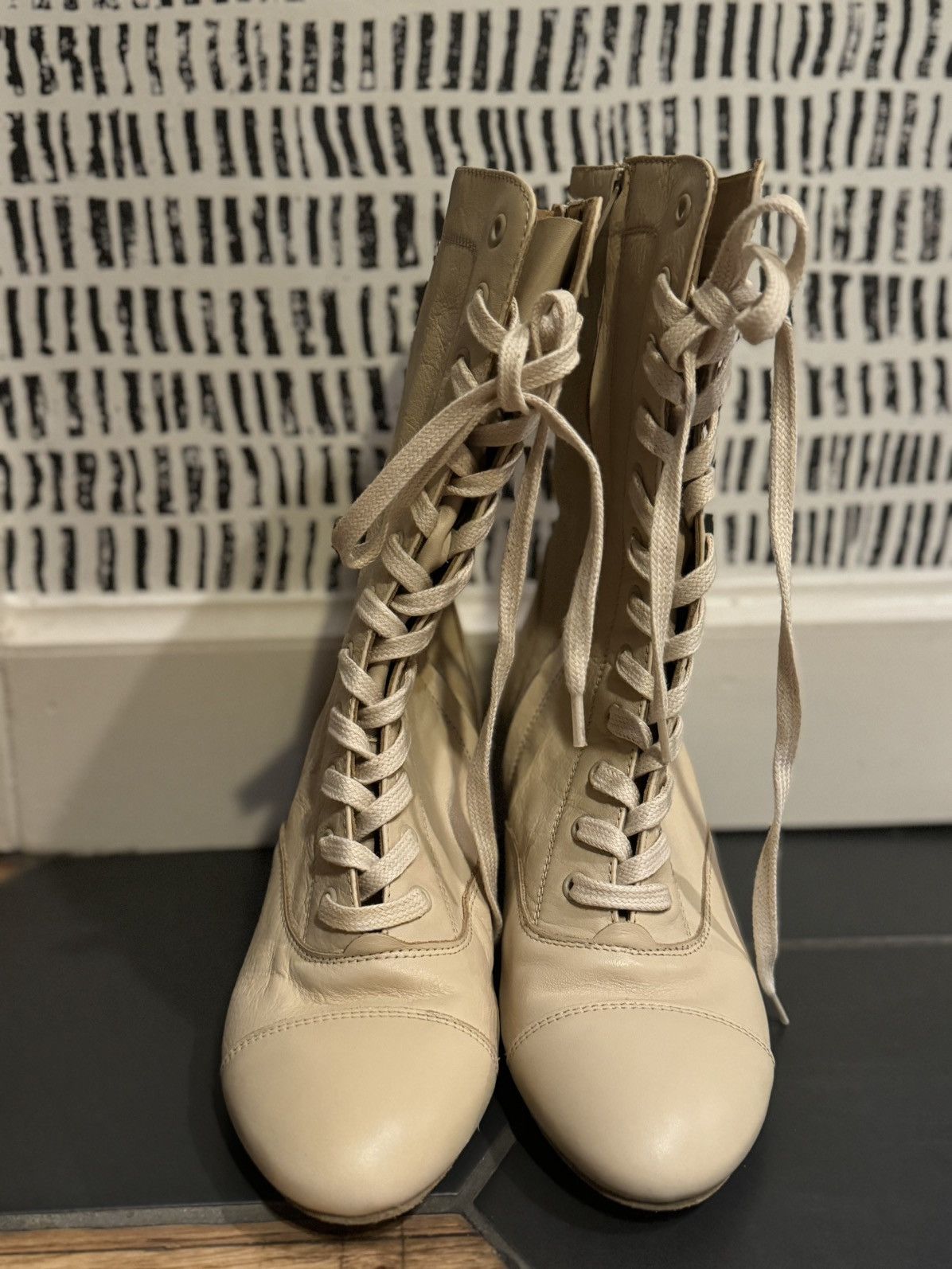 Other New RUMPF The Cambridge Boot LeRoi Heel Bixby Beige 7.5 38 Size US 7.5 / IT 37.5 - 2 Thumbnail