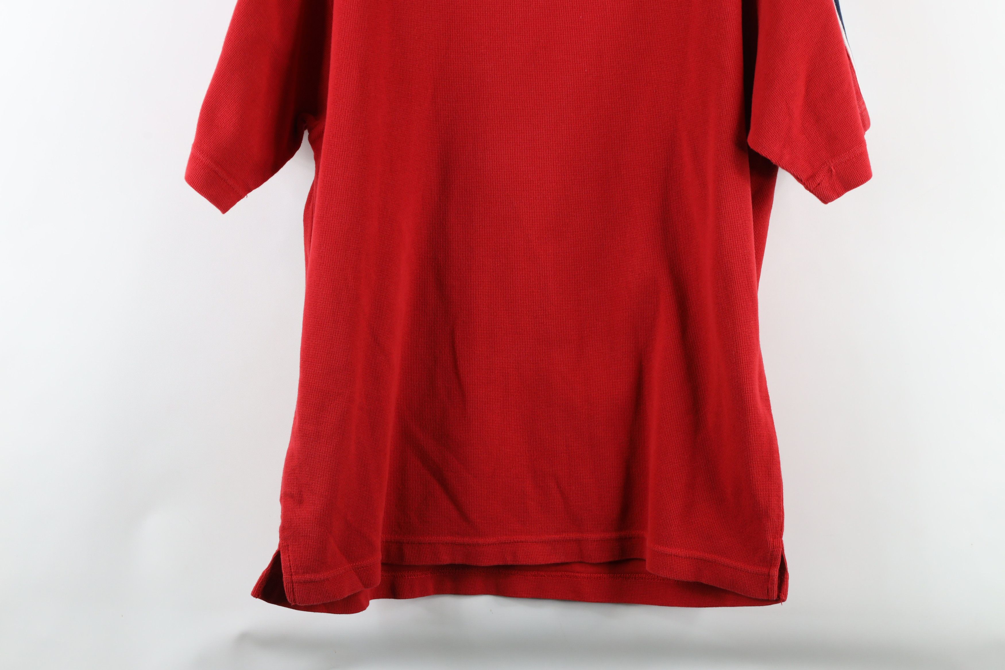 Tommy Hilfiger × Vintage Vintage 90s Tommy Hilfiger Waffle Knit Half Zip T-Shirt Size US L / EU 52-54 / 3 - 12 Thumbnail