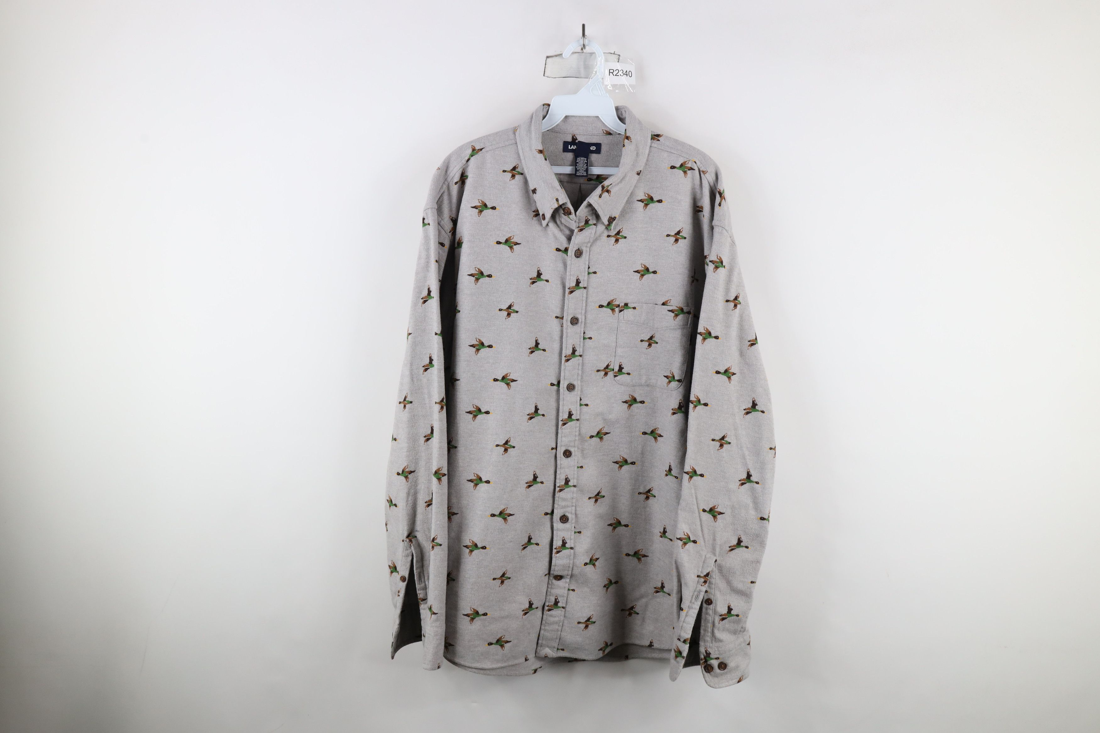 Lands' End × Vintage Vintage Lands End Over Print Chamois Cloth Button Down Shirt Size US XL / EU 56 / 4 - 1 Thumbnail