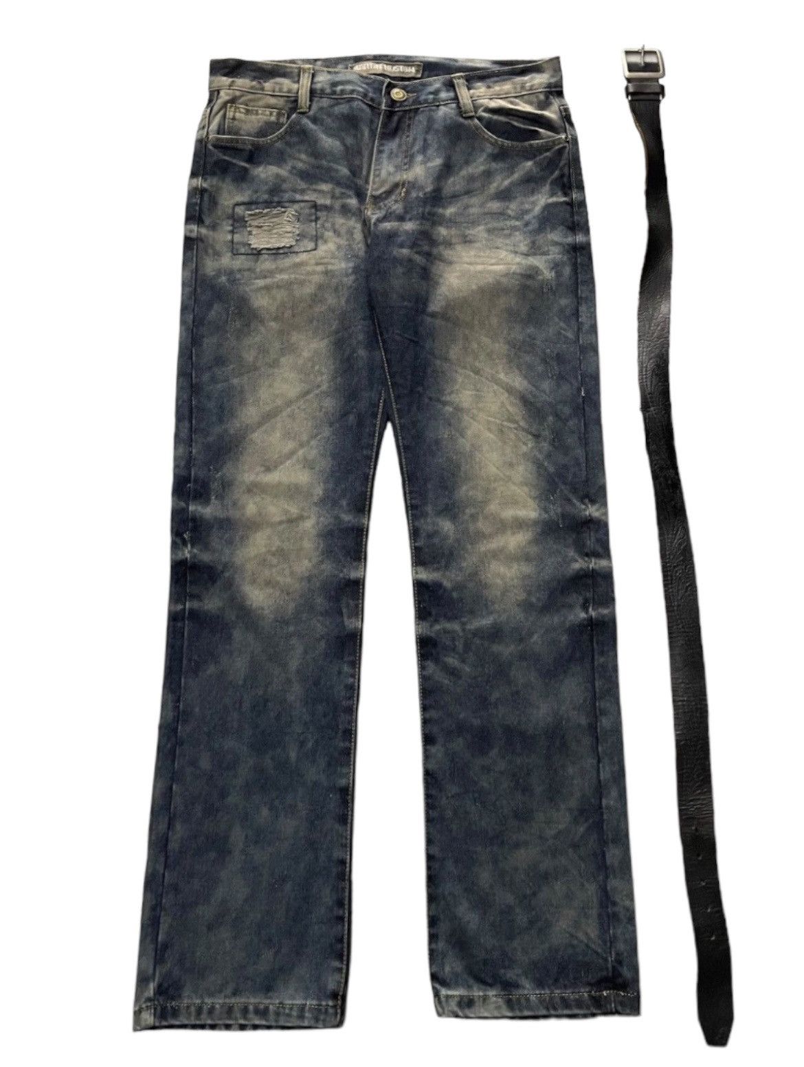 Japanese Brand × Vintage Vintage Martin Kustom Evil Dark Side Denim Leather Belt Size US 34 / EU 50 - 3 Thumbnail