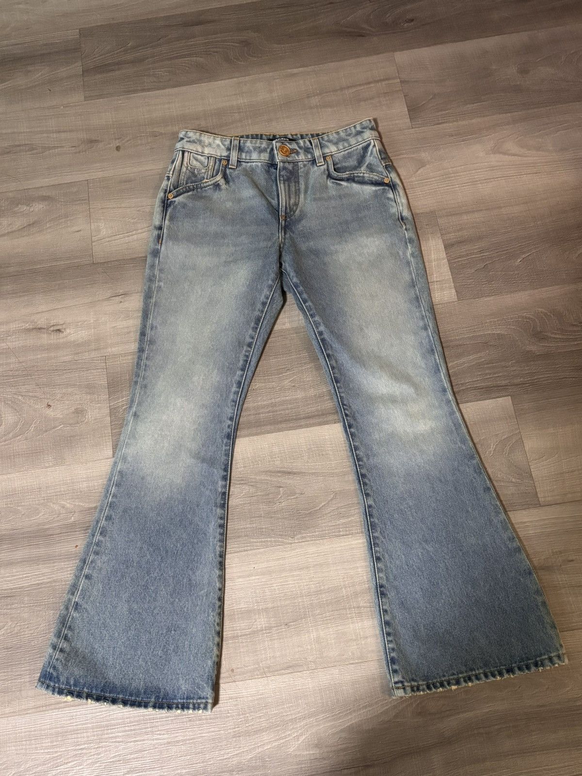 Balmain Balmain High-Rise Wide Leg Flare Jeans Size 29" - 3 Thumbnail