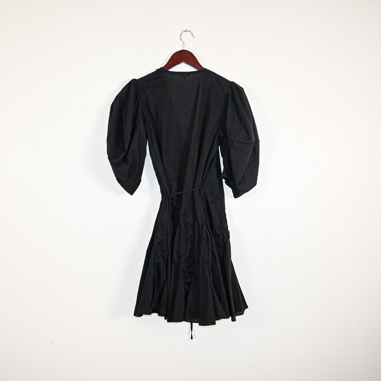 RHODE RHODE $375 Claudine Wrap Dress Puff Sleeves mini Black XS Size XS / US 0-2 / IT 36-38 - 6 Thumbnail