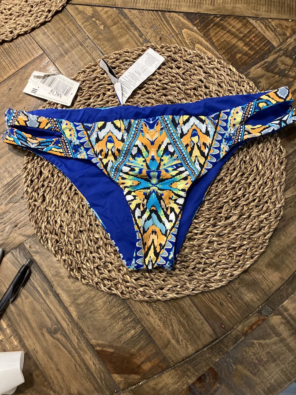 Bar III NWT Bar lll Blue and Multi Color Bikini Bottom Size L Size ONE SIZE - 1 Thumbnail