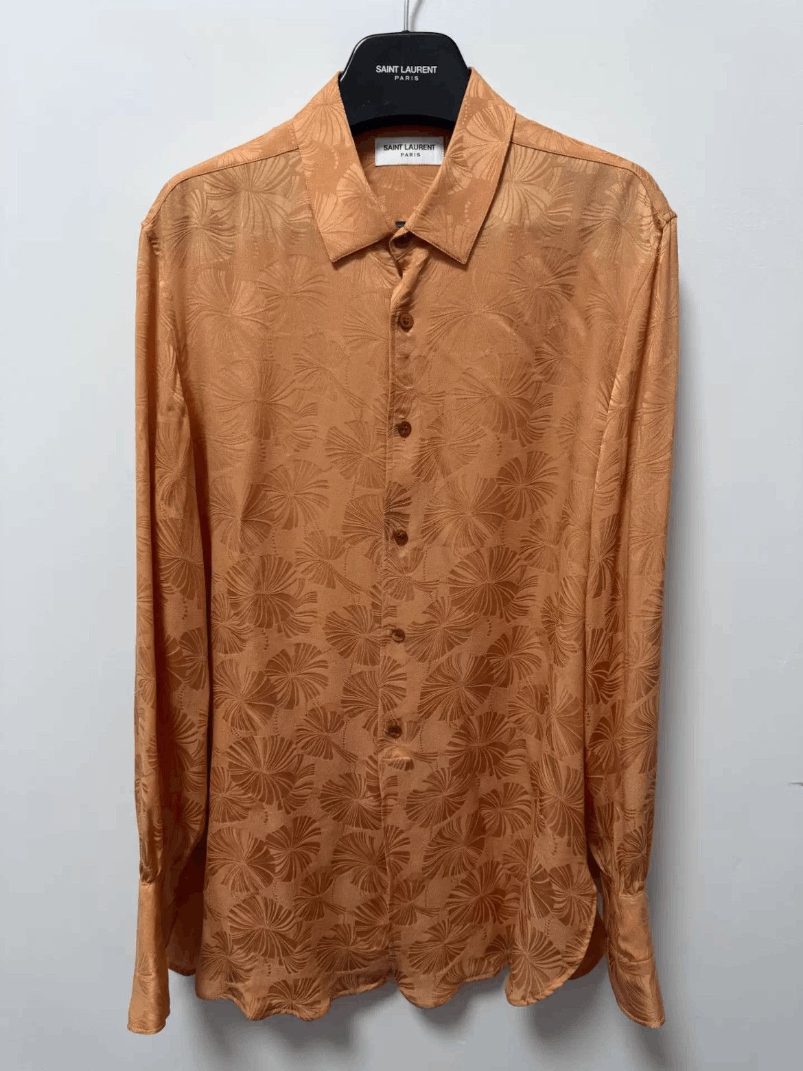 Saint Laurent Paris Sz 37 Saint Laurent Paris 20SS Flower Pattern Silk Shirt-25 Size US M / EU 48-50 / 2 - 1 Thumbnail