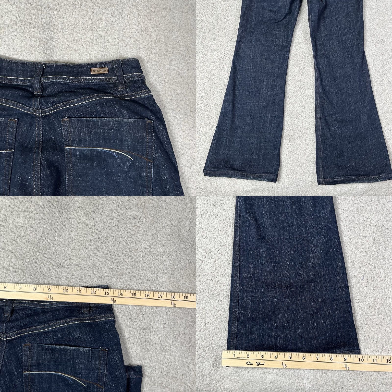 Vintage Kancan Jeans Womens Size 3 Dark Wash Flare Stretch Comfort Denim Jeans Women 5-Pocket 28in Inseam Size 26" / US 2 / IT 38 - 10 Thumbnail
