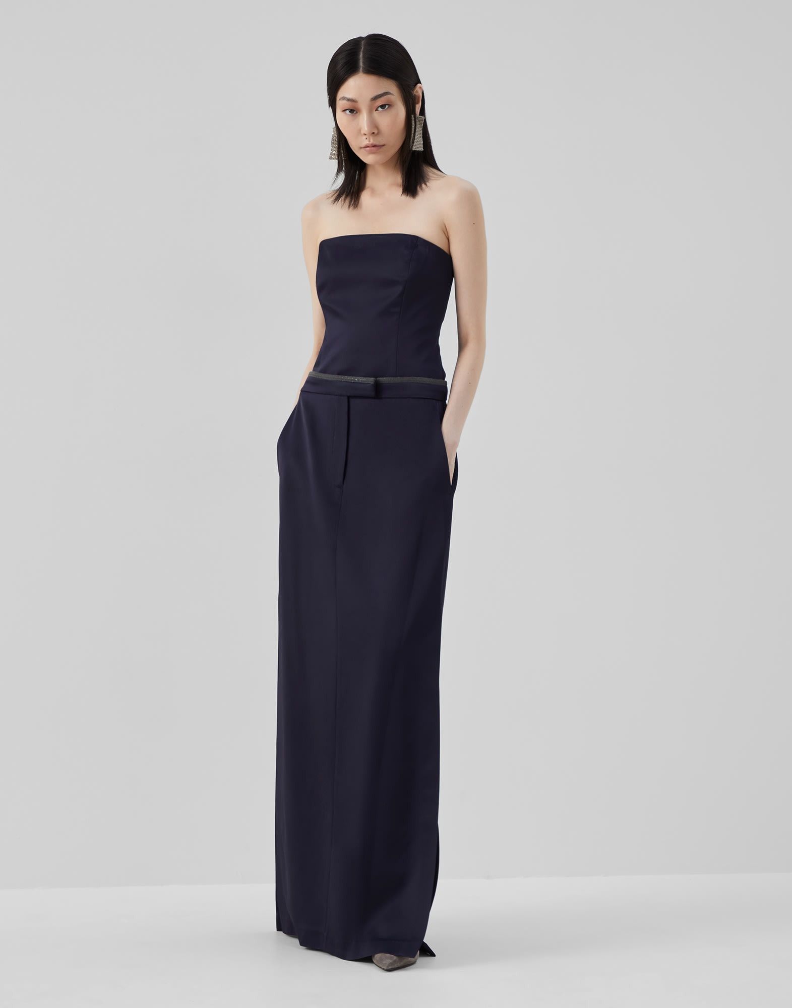 Brunello Cucinelli o1la1rc1a0325 Maxi Skirt in Navy Size 30" / US 8 / IT 44 - 3 Thumbnail