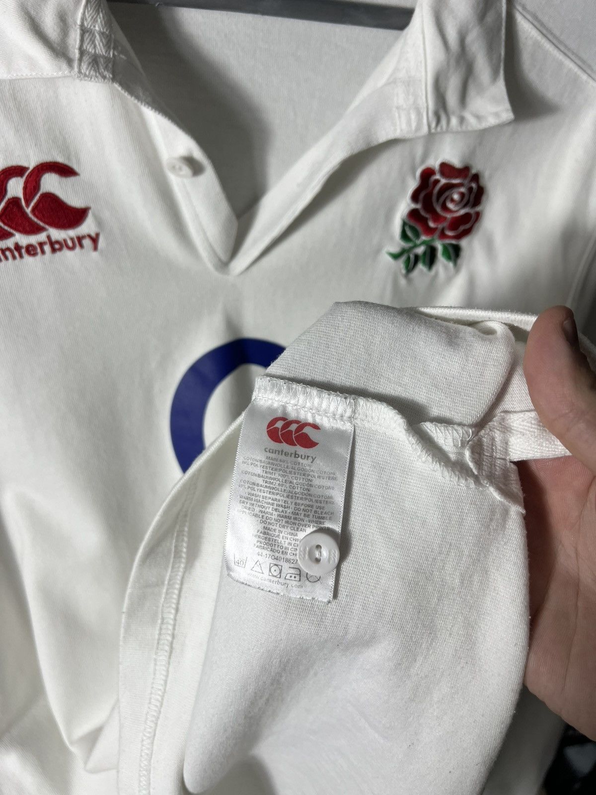 Canterbury of New Zealand 🔥 Canterbury England Rugby Longsleeve — White — Size L Size US L / EU 52-54 / 3 - 7 Thumbnail