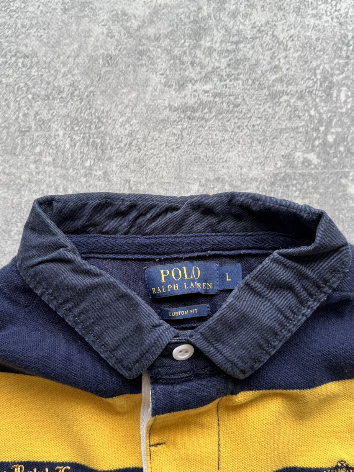 Polo Ralph Lauren Polo Ralph Lauren New York Striped Yellow Blue Rugby T-shirt Size US L / EU 52-54 / 3 - 4 Thumbnail