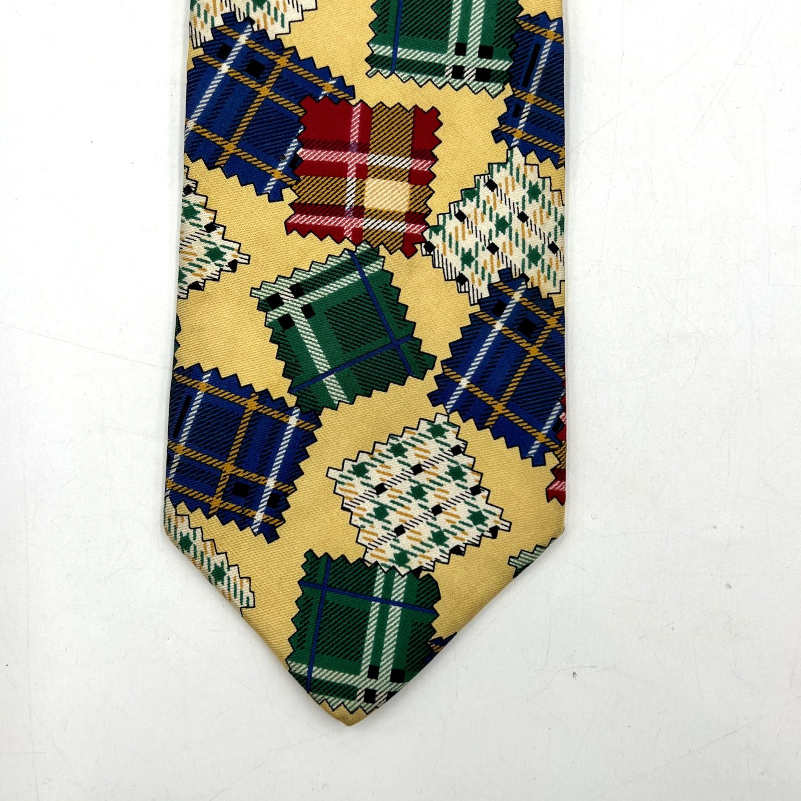Lands' End × Vintage Vintage 90s Lands' End Silk Tie Plaid Swatches Size ONE SIZE - 1 Thumbnail
