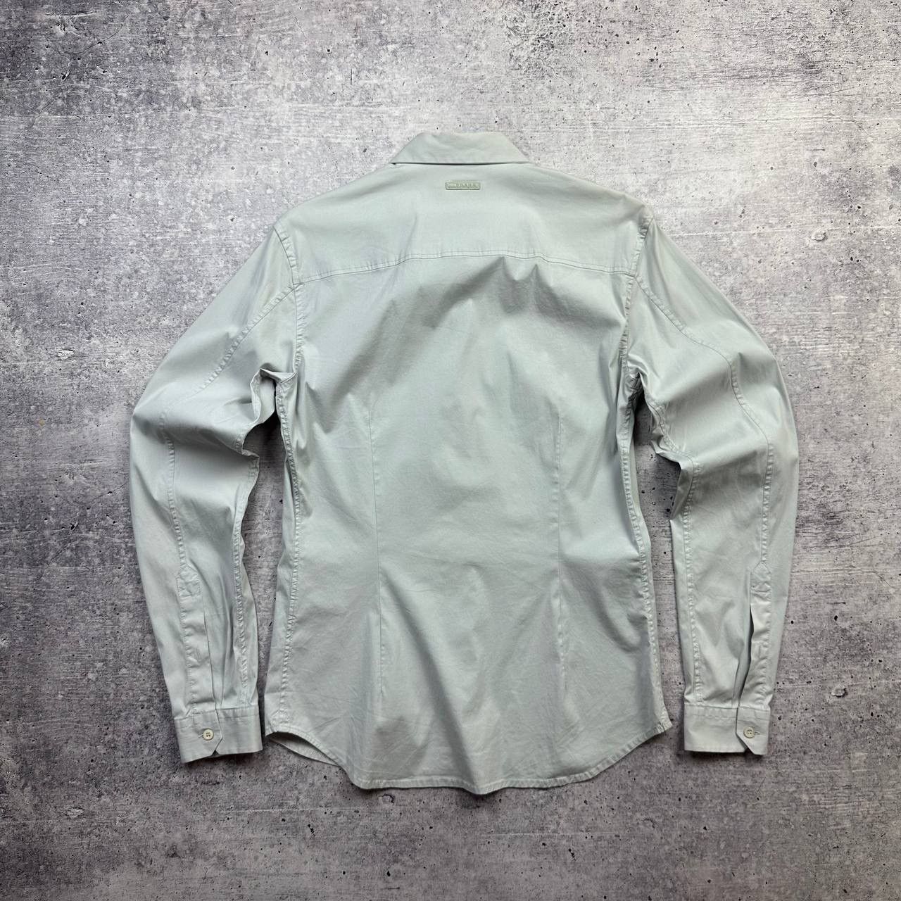 Prada Prada Red Line Stretch Shirt Light Grey Hidden Placket Size US M / EU 48-50 / 2 - 4 Thumbnail