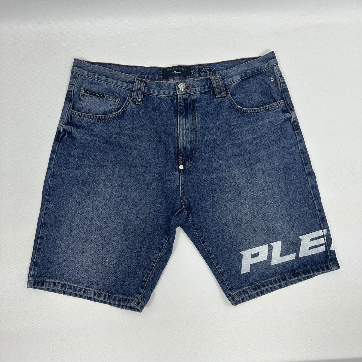 Philipp Plein denim Mykonos Shorts w40 big logo
