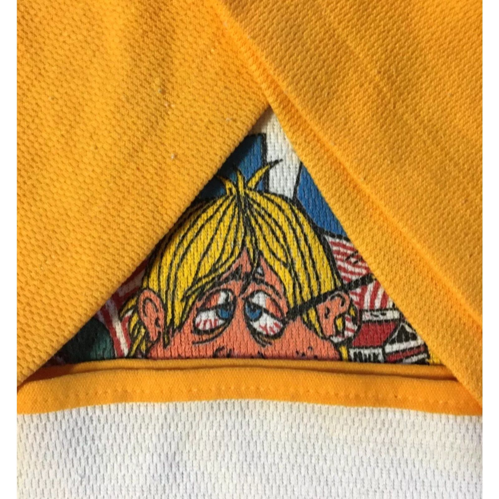 Vintage VINTAGE American Vintage Jersey Shirt L XL Yellow 70s School Lunch Victim Single Stitch USA Humor Retro 80s Size US L / EU 52-54 / 3 - 3 Thumbnail