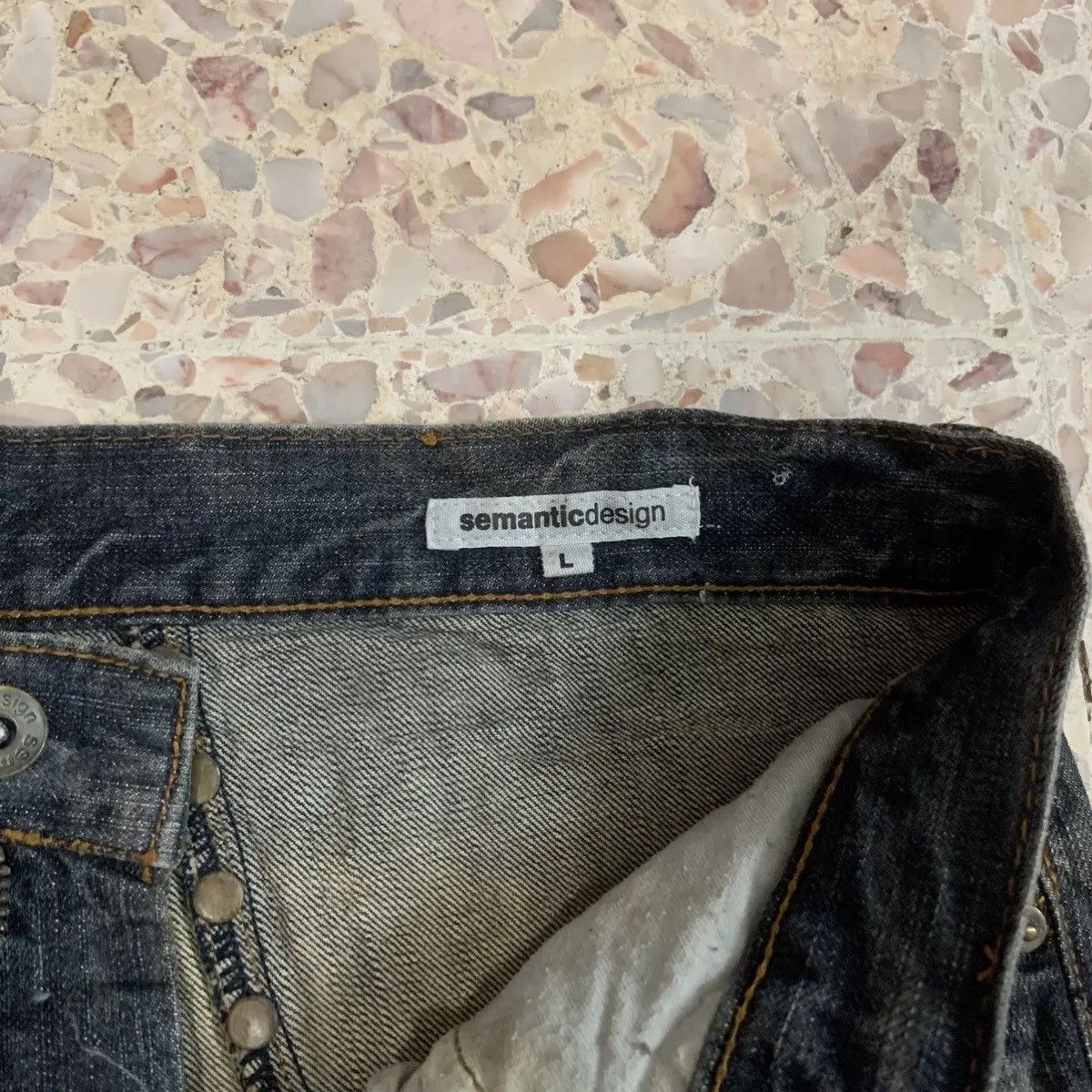 If Six Was Nine × Le Grande Bleu (L.G.B.) × semanticdesign 💥 SICKS💥SEMATIC DESIGN W30 L33 Flares Ripped Jeans Studded Size 30" / US 8 / IT 44 - 7 Thumbnail