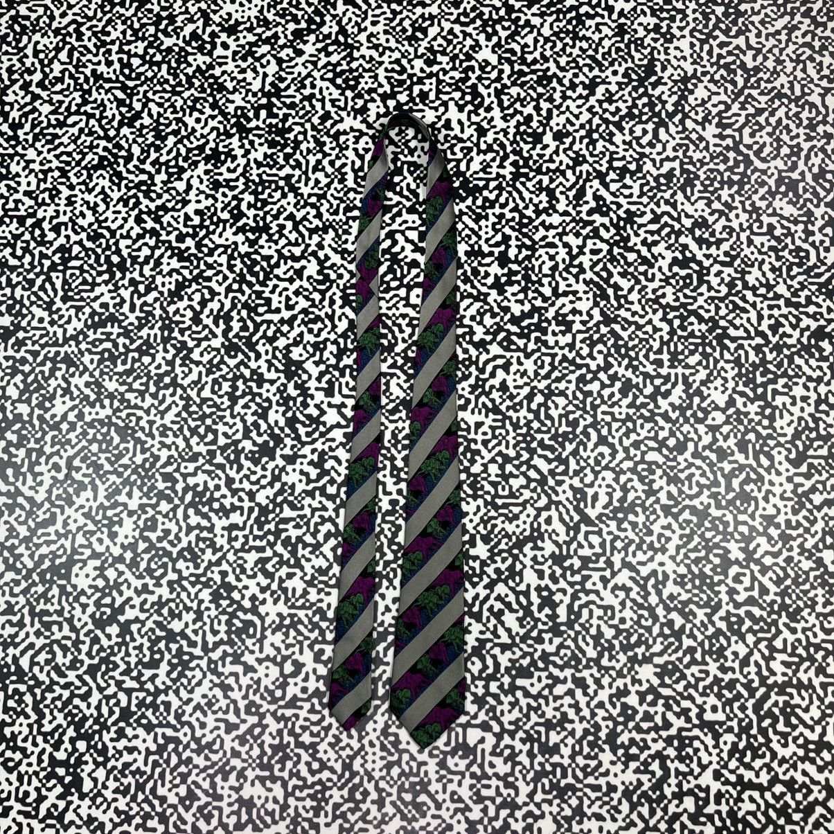 Hugo Boss Vintage 90s Hugo Boss Elephant Monogram Retro Silk Tie Size ONE SIZE - 2 Thumbnail