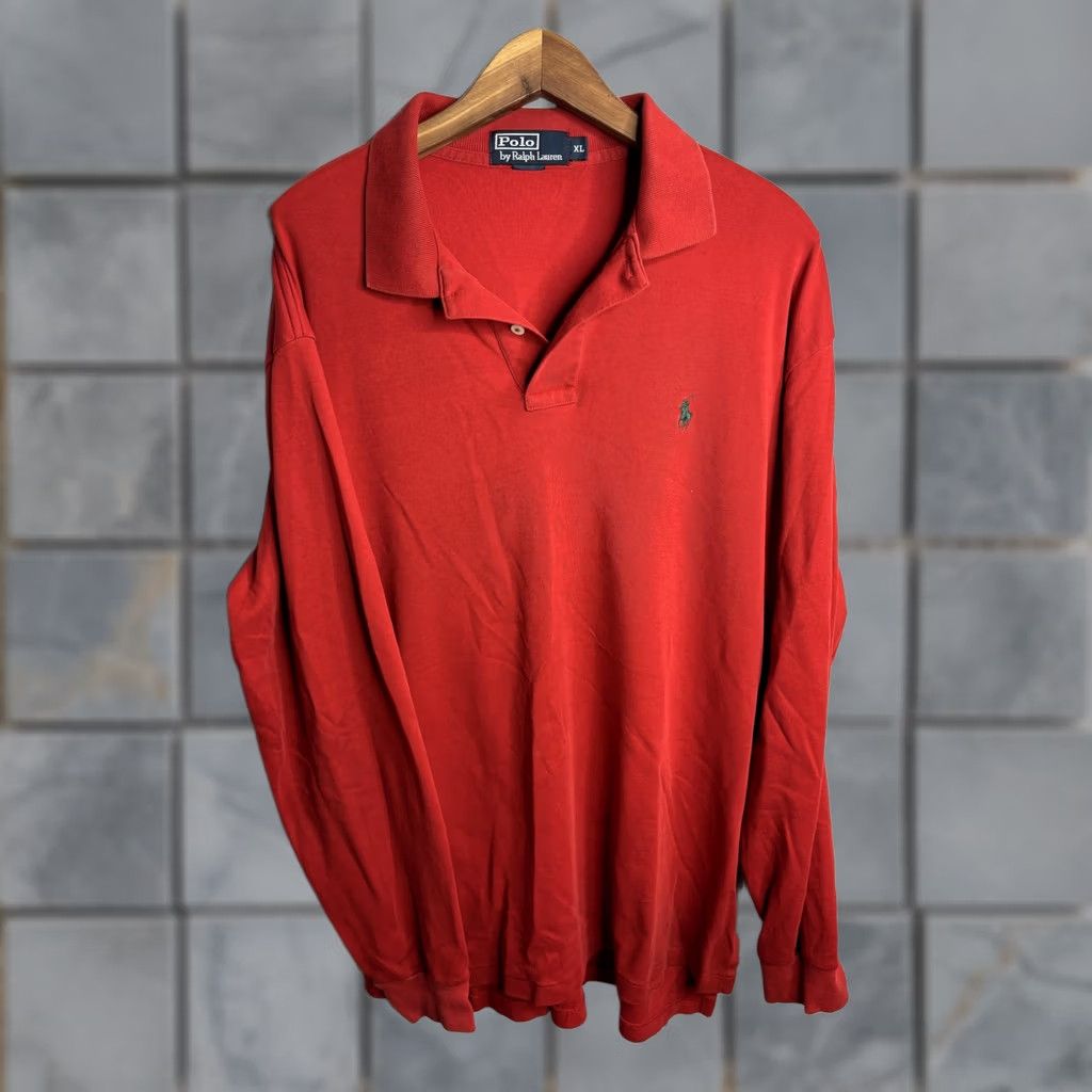 Polo Ralph Lauren Polo Ralph Lauren Polo Shirt Mens XL Red Long Sleeve Pony Logo Open Placket Size US XL / EU 56 / 4 - 1 Thumbnail