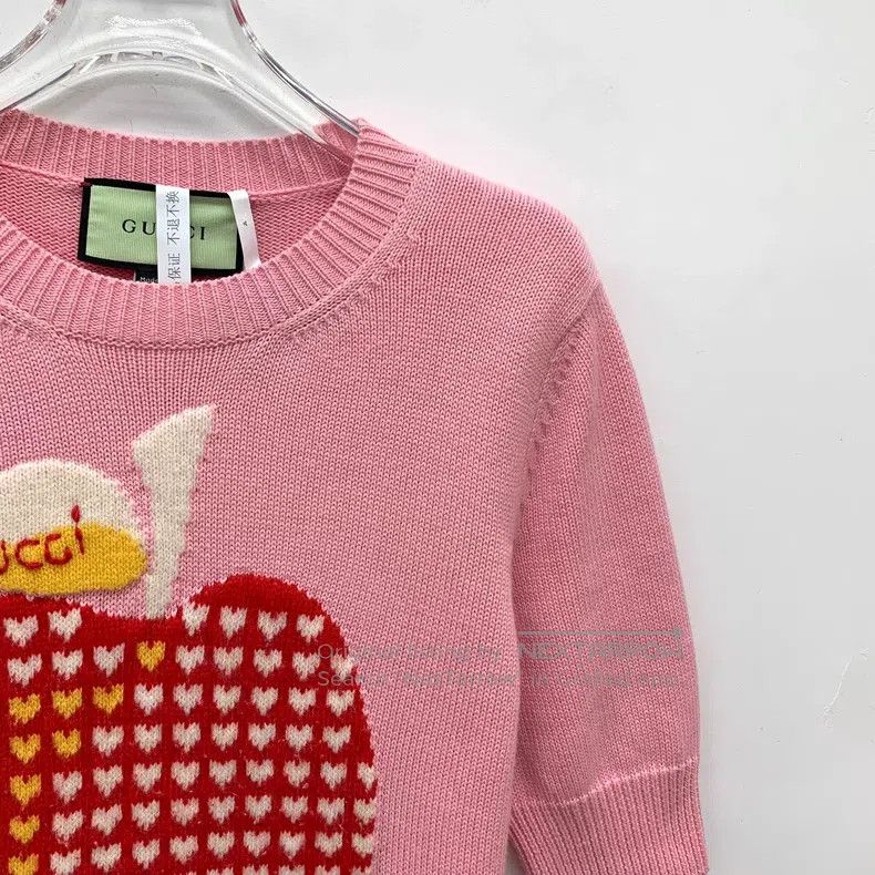 Gucci Gucci Light pink apple inlaid cotton round-neck short-slee Size XS / US 0-2 / IT 36-38 - 3 Thumbnail