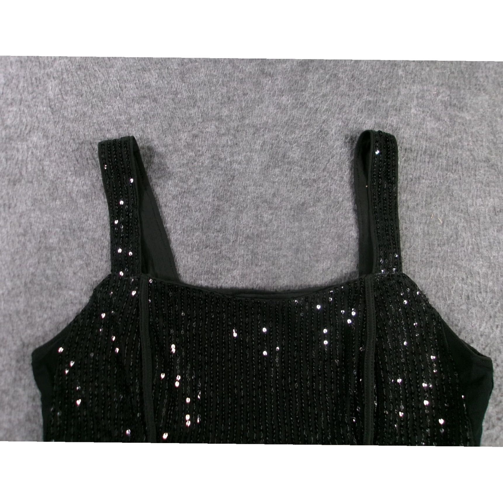 Vintage GRACE KARIN Tank Top Womens M Black Sequins Party Sleeveless Square Neck Sparkly Chic Size M / US 6-8 / IT 42-44 - 2 Thumbnail