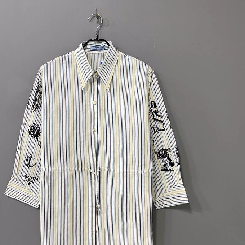 Prada Prada Mermaid long waist-length shirt dress 2502-Nextarrow Size XS / US 0-2 / IT 36-38 - 2 Thumbnail
