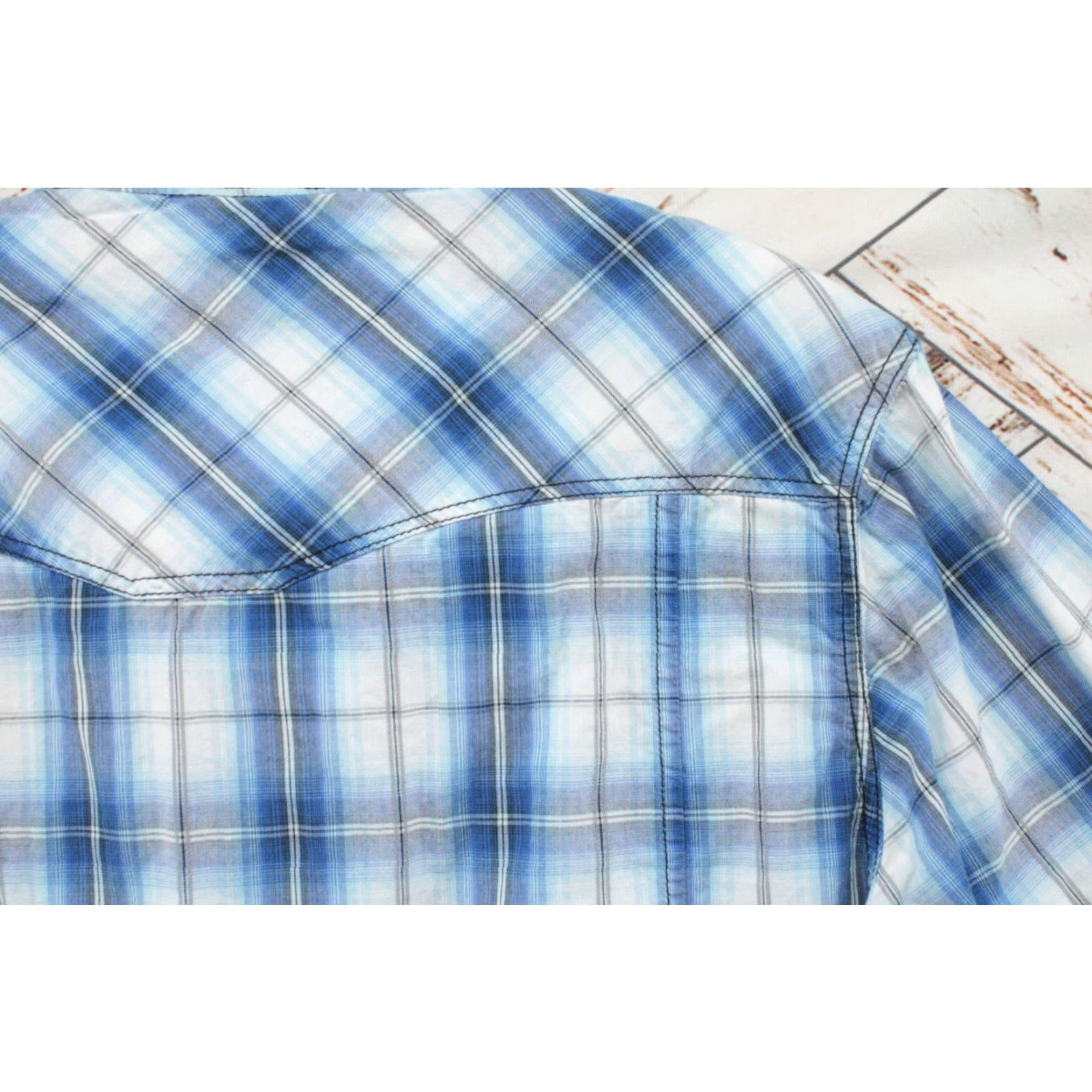 BKE BKE Shirt Men’s Medium Blue Plaid Athletic Fit Pearl Snap Embroidered Western Size US M / EU 48-50 / 2 - 5 Thumbnail