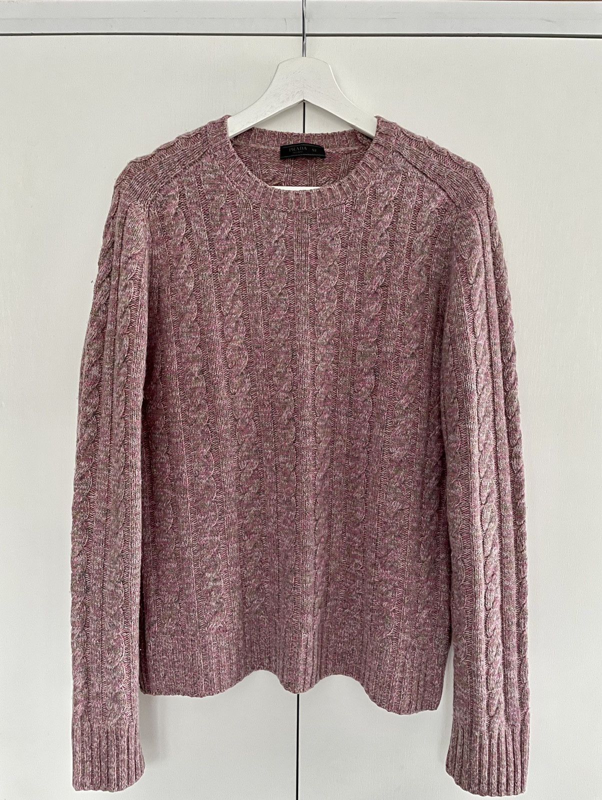 【送料&関税込】Prada Melange Pastel Pink Wool Sweater Prada Melange Pastel Pink Wool Sweater | Grailed
