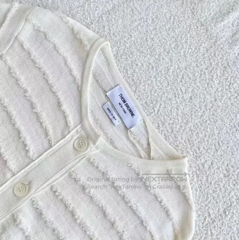 Thom Browne Thom Browne Cream Cotton Women's Cardigan . Size XS / US 0-2 / IT 36-38 - 3 Thumbnail