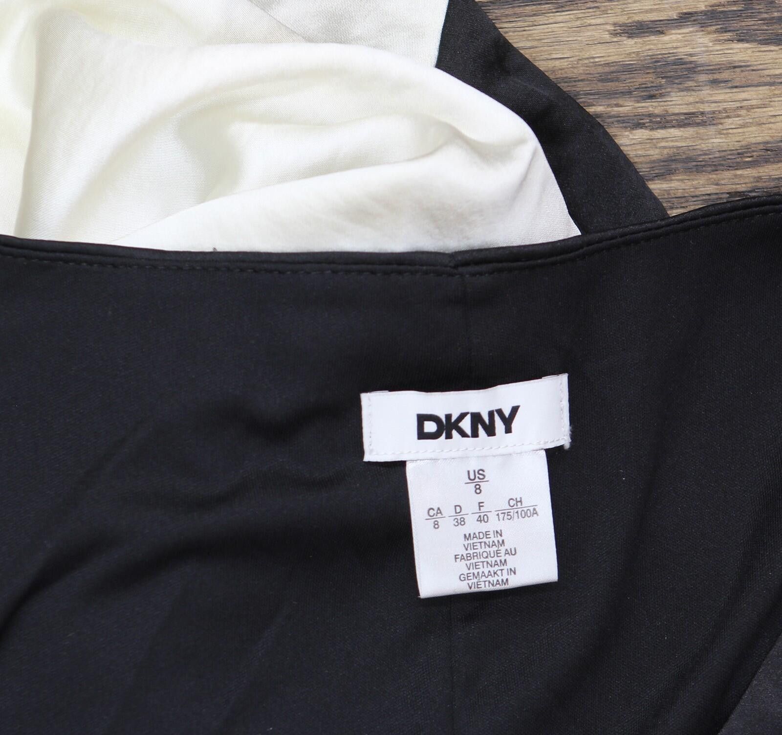 DKNY Dkny Satin Slip Dress Dd4k6d69 Black / Cloud / Eggshell 8 Size M / US 6-8 / IT 42-44 - 4 Thumbnail