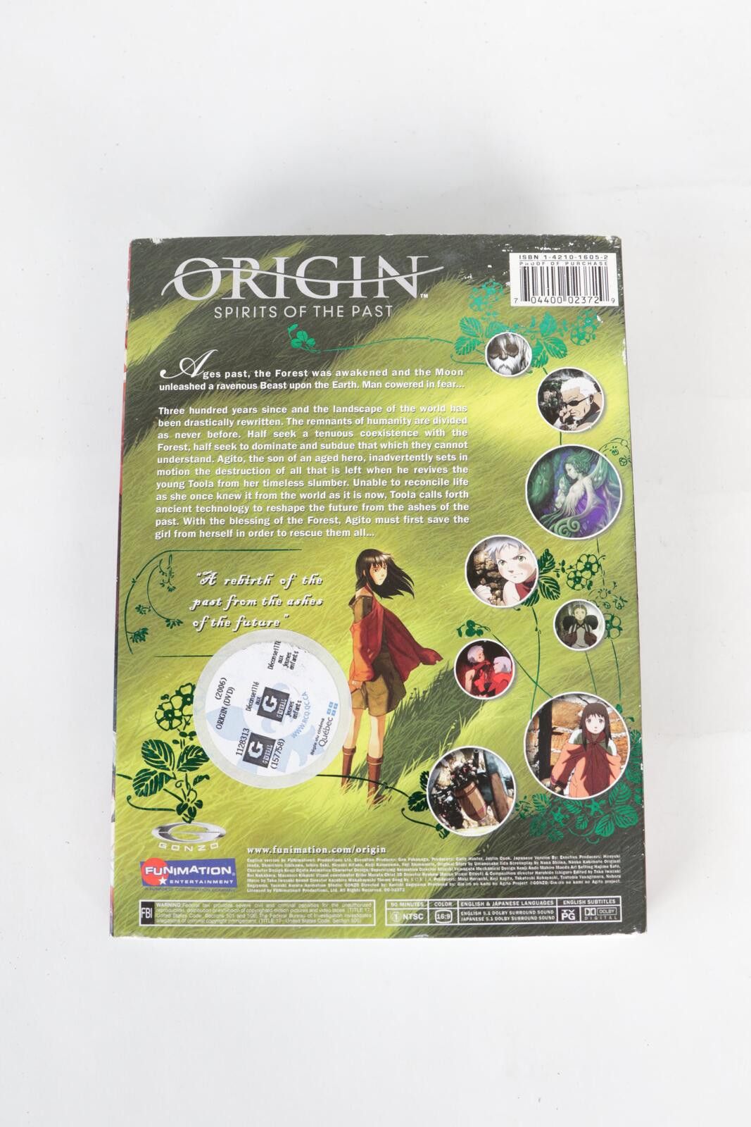 Other 06' Funimation Origin Spirits Of The Past DVD Size ONE SIZE - 3 Thumbnail