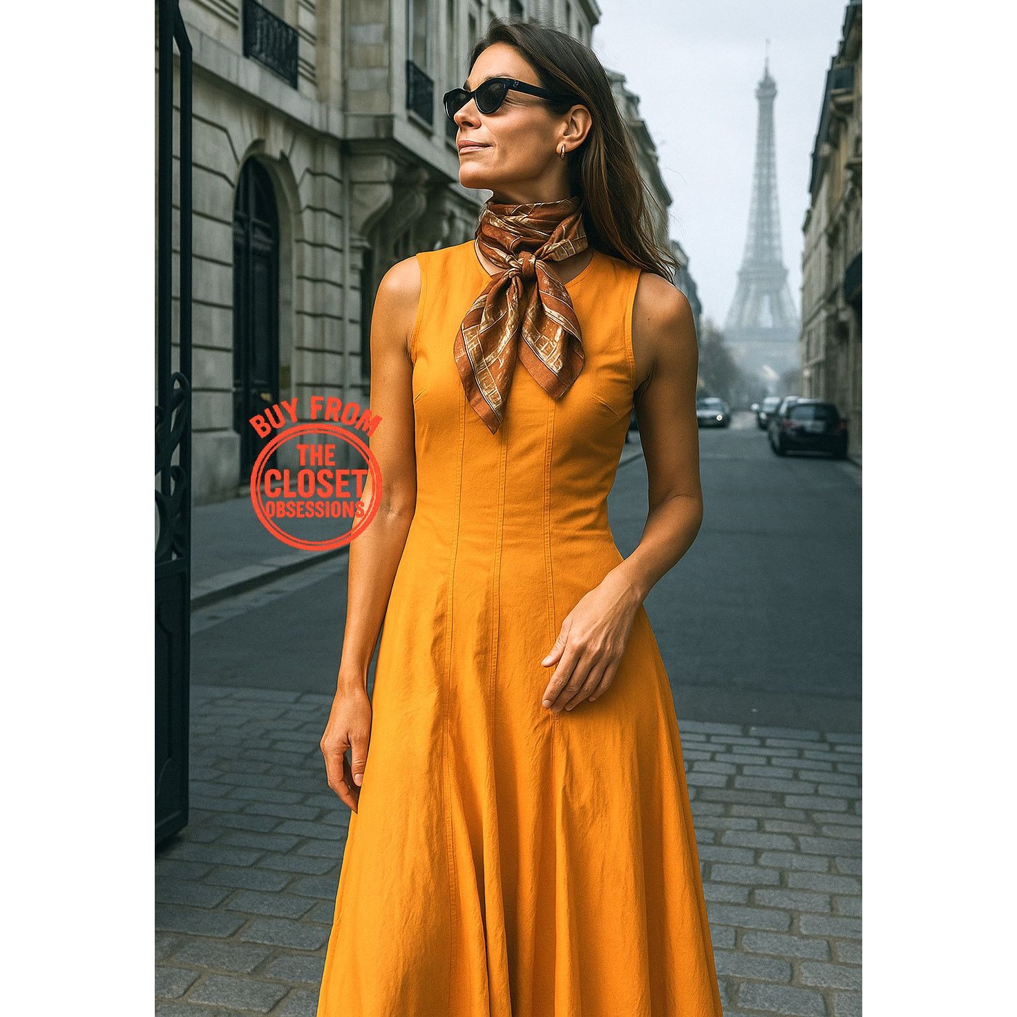 Zara ZARA Orange A-Line Midi Dress NWT Size M / US 6-8 / IT 42-44 - 3 Thumbnail