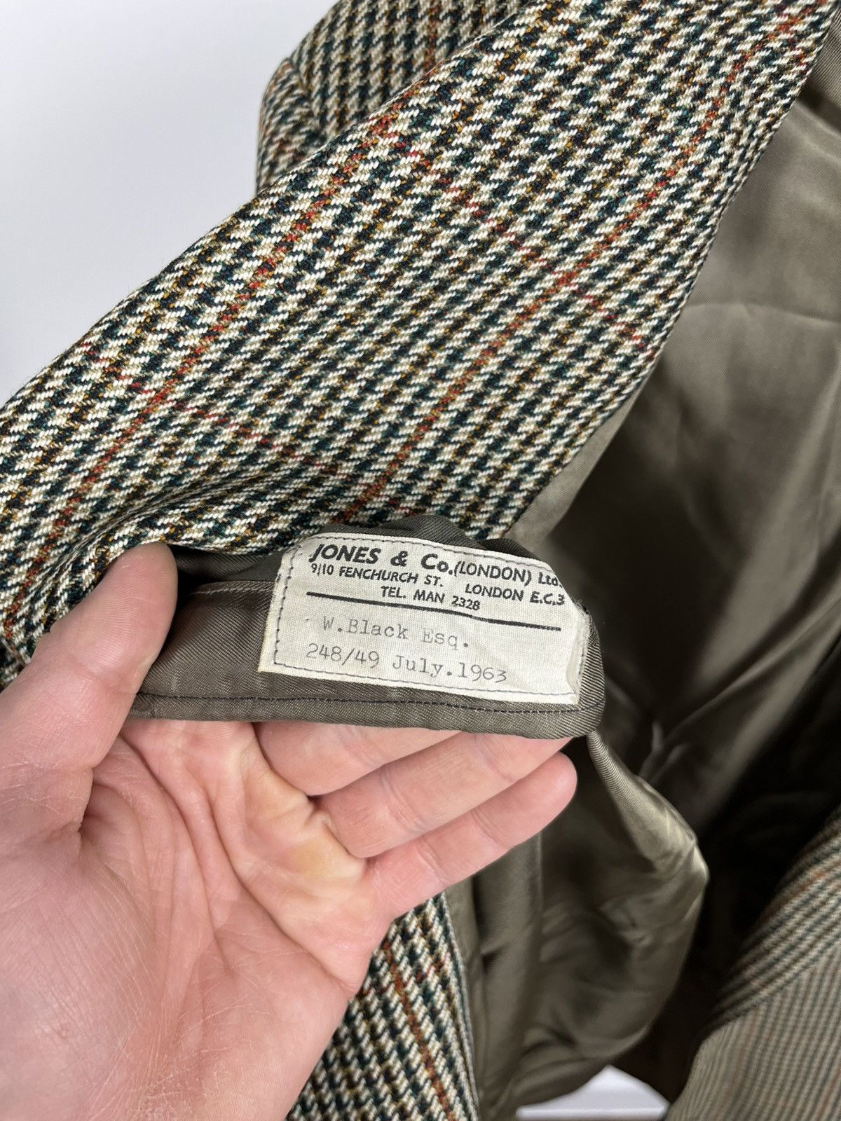 Other Vintage 1963 British Wool Blazer Houndstooth Tailored Size 44R - 6 Thumbnail