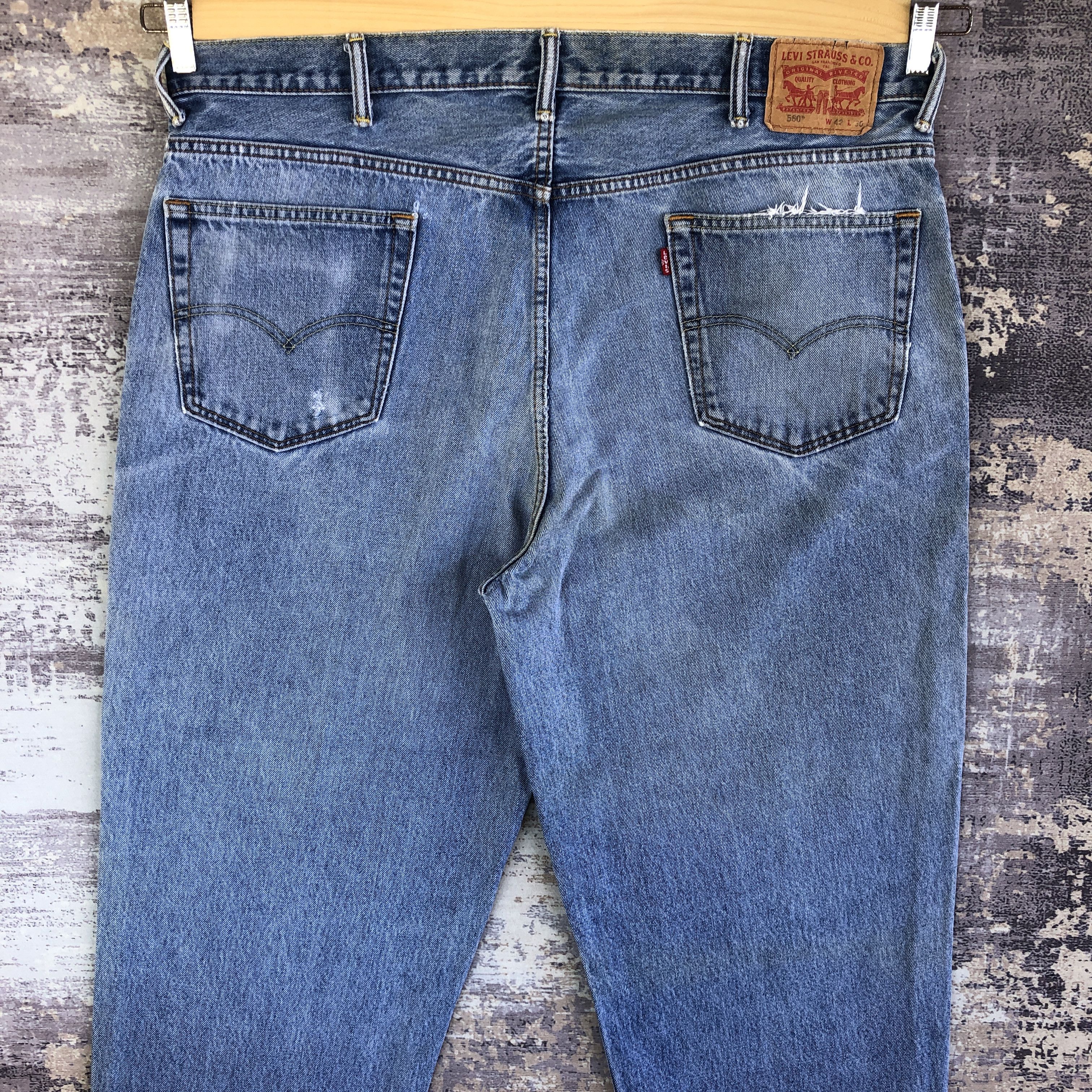 Levi's Y2K Levis 560 Light Wash Baggy Jeans Distressed Levi's Denim Size US 40 / EU 56 - 4 Thumbnail