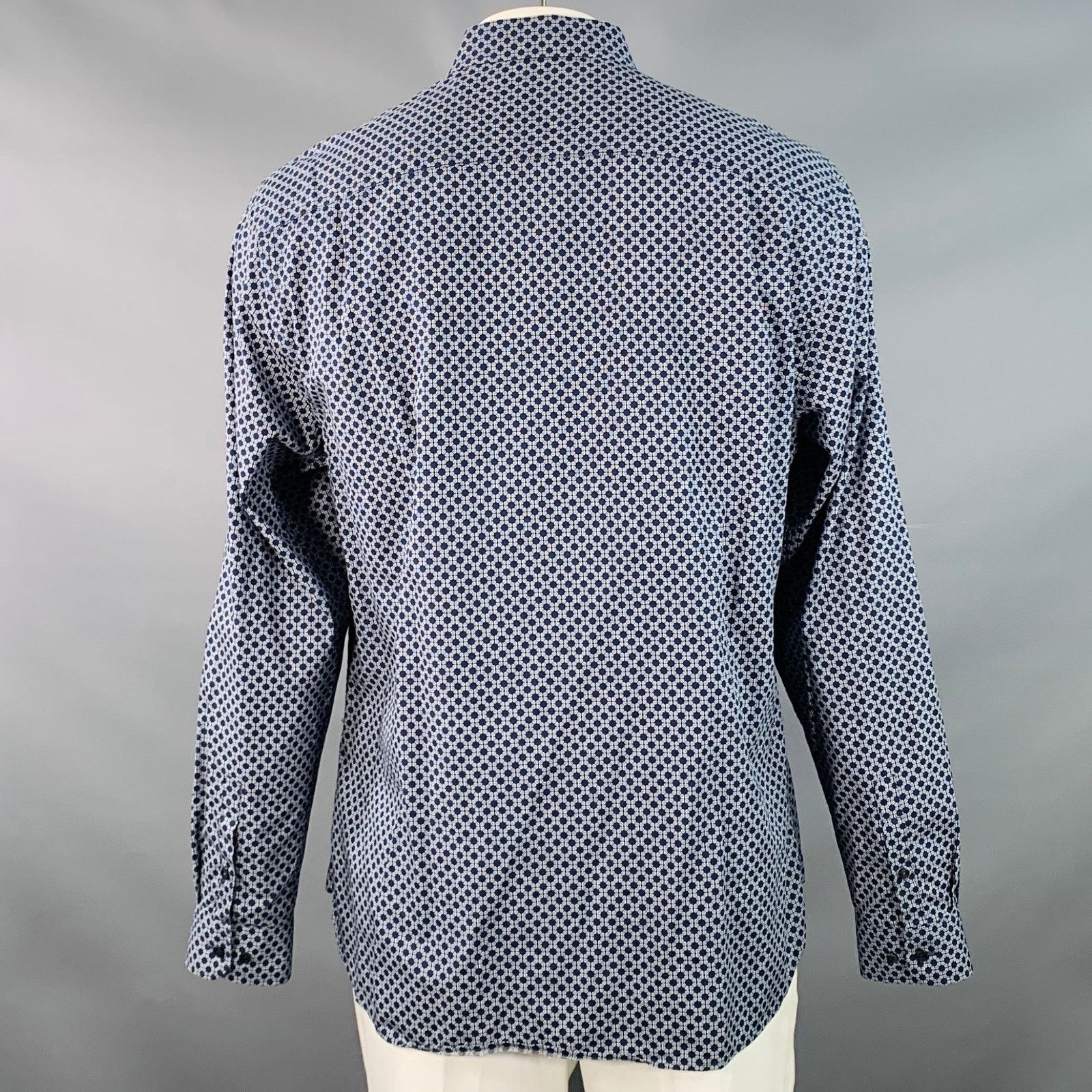 Ted Baker TED BAKER Geometric Cotton Point Collar Regular Fit Shirt Size US XL / EU 56 / 4 - 4 Thumbnail