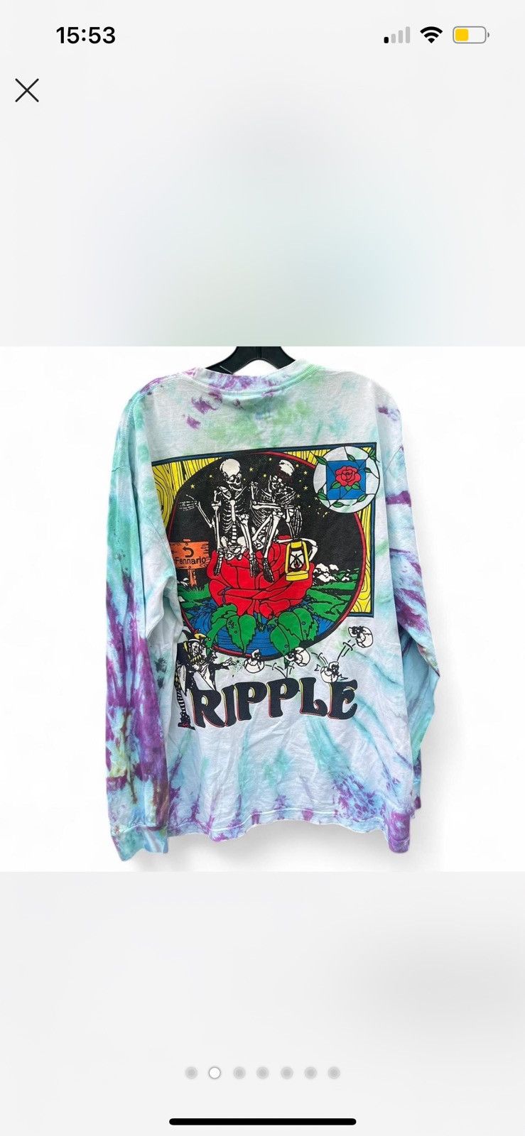 Grateful Dead × Online Ceramics Online Ceramics Tie Dye Long Sleeve Ripple Dead Lot Tee Size US L / EU 52-54 / 3 - 2 Thumbnail
