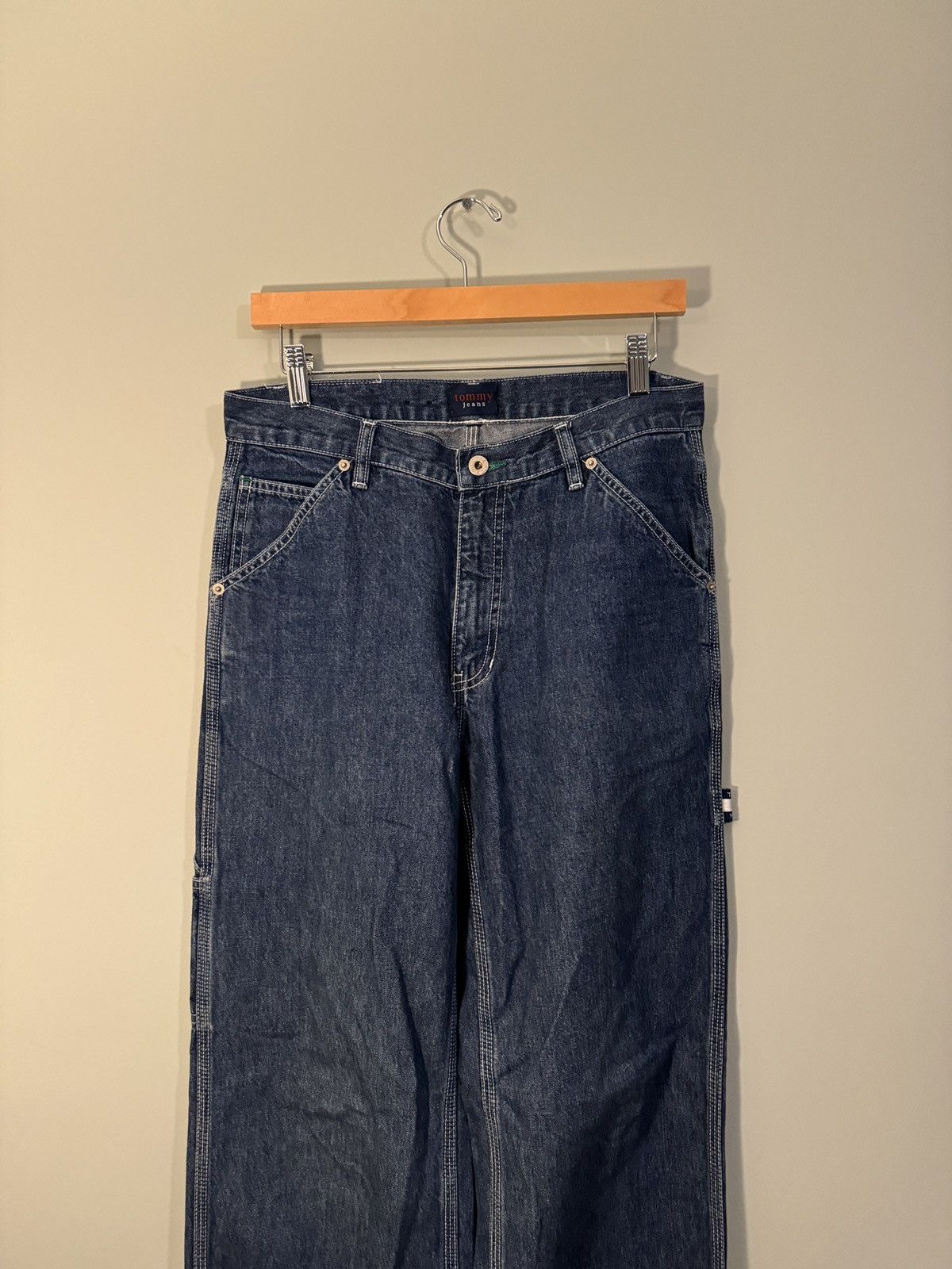Vintage Y2K Tommy Jeans Baggy Wide Leg Faded Skater Jeans ERD Grunge Size US 31 - 3 Thumbnail