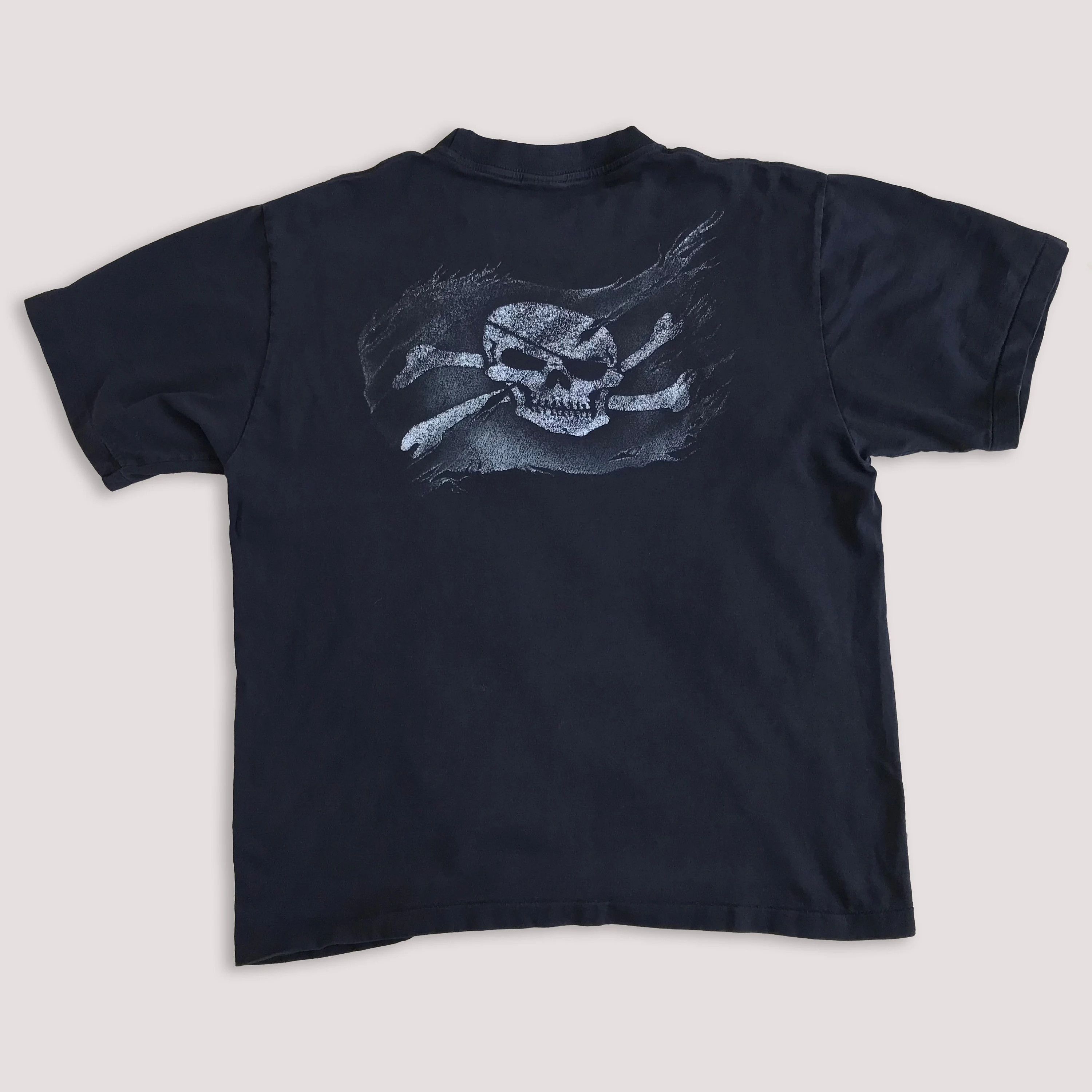 Vintage 90s ROCK EAGLE Pirate T shirt Single Stitch Tee Skull Flag Size US M / EU 48-50 / 2 - 3 Thumbnail