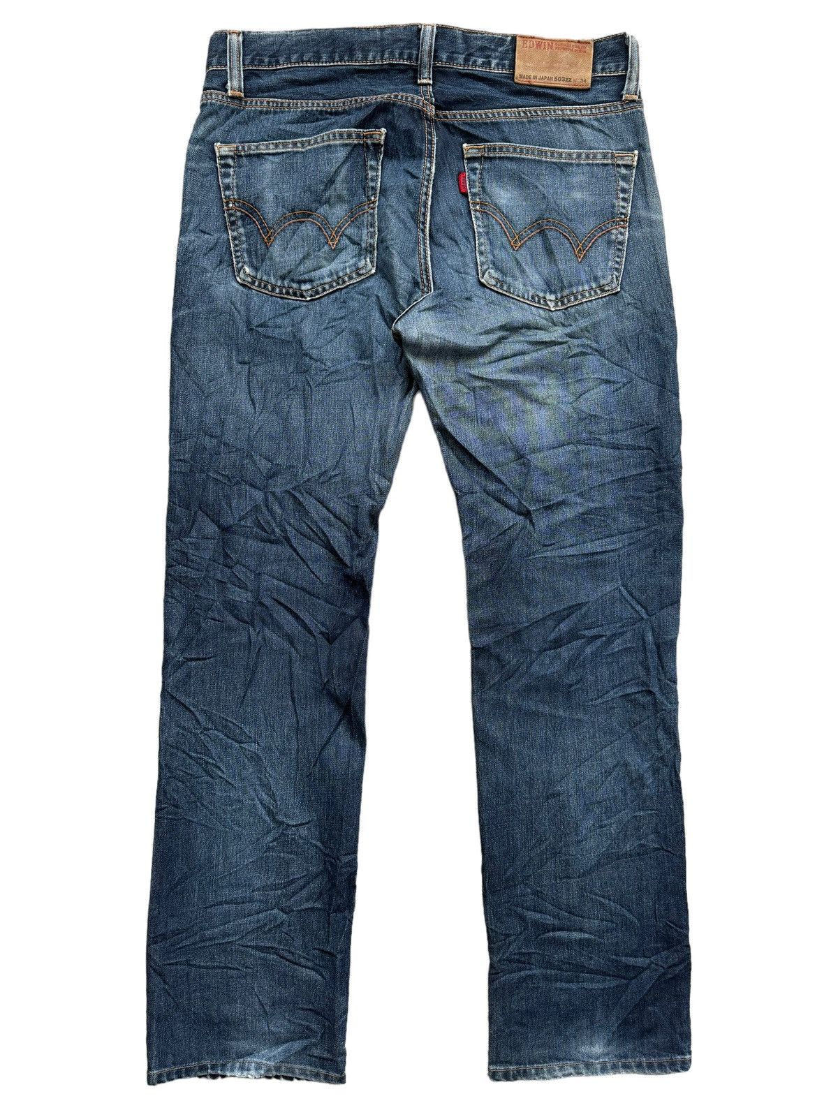 Edwin VINTAGE EDWIN 503ZZ DISTRESSED DENIM JEANS Size US 35 - 1 Thumbnail