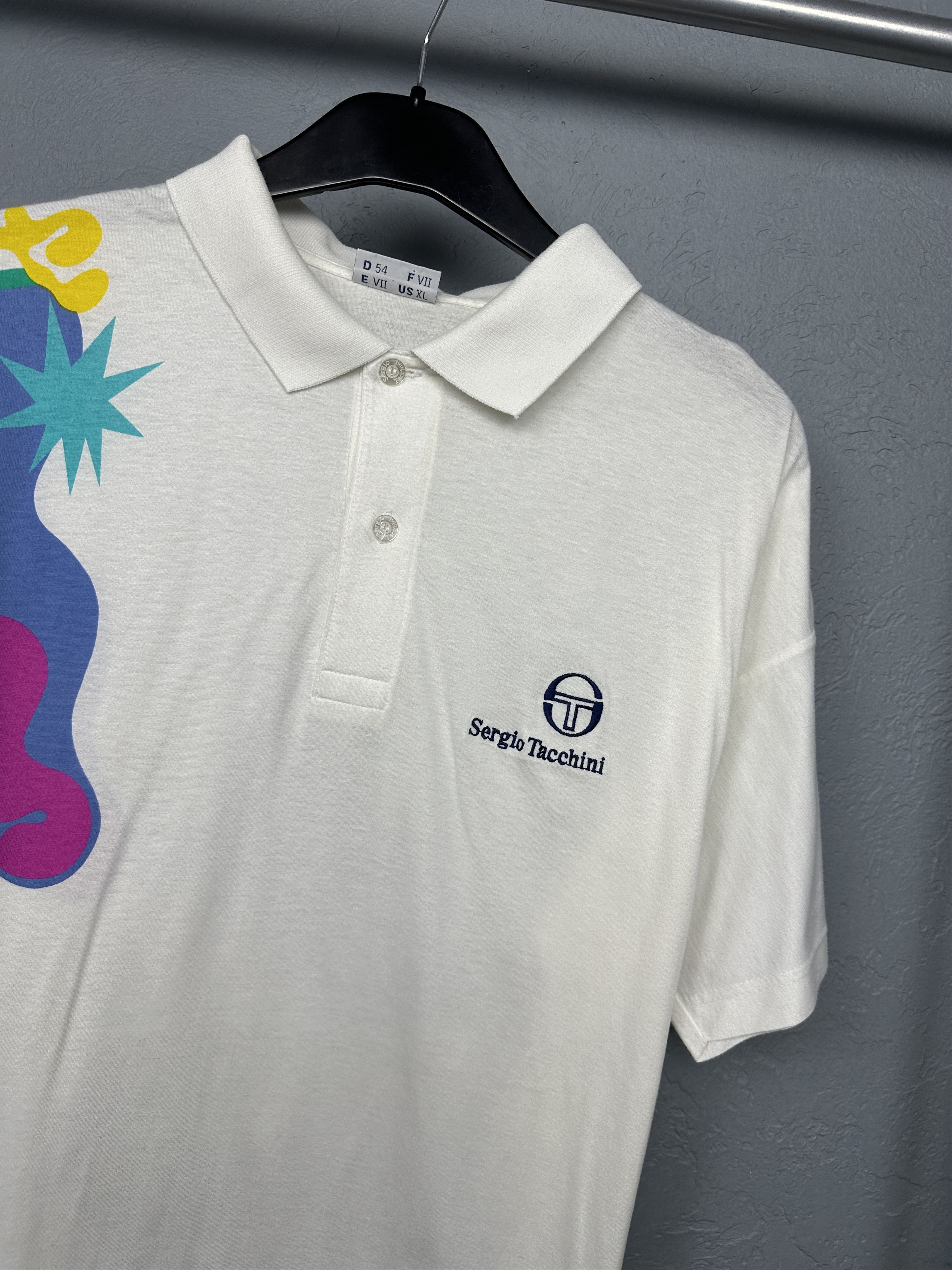Sergio Tacchini Sergio Tacchini 90s Vintage Mens Tennis Polo Shirt Size US XL / EU 56 / 4 - 2 Thumbnail