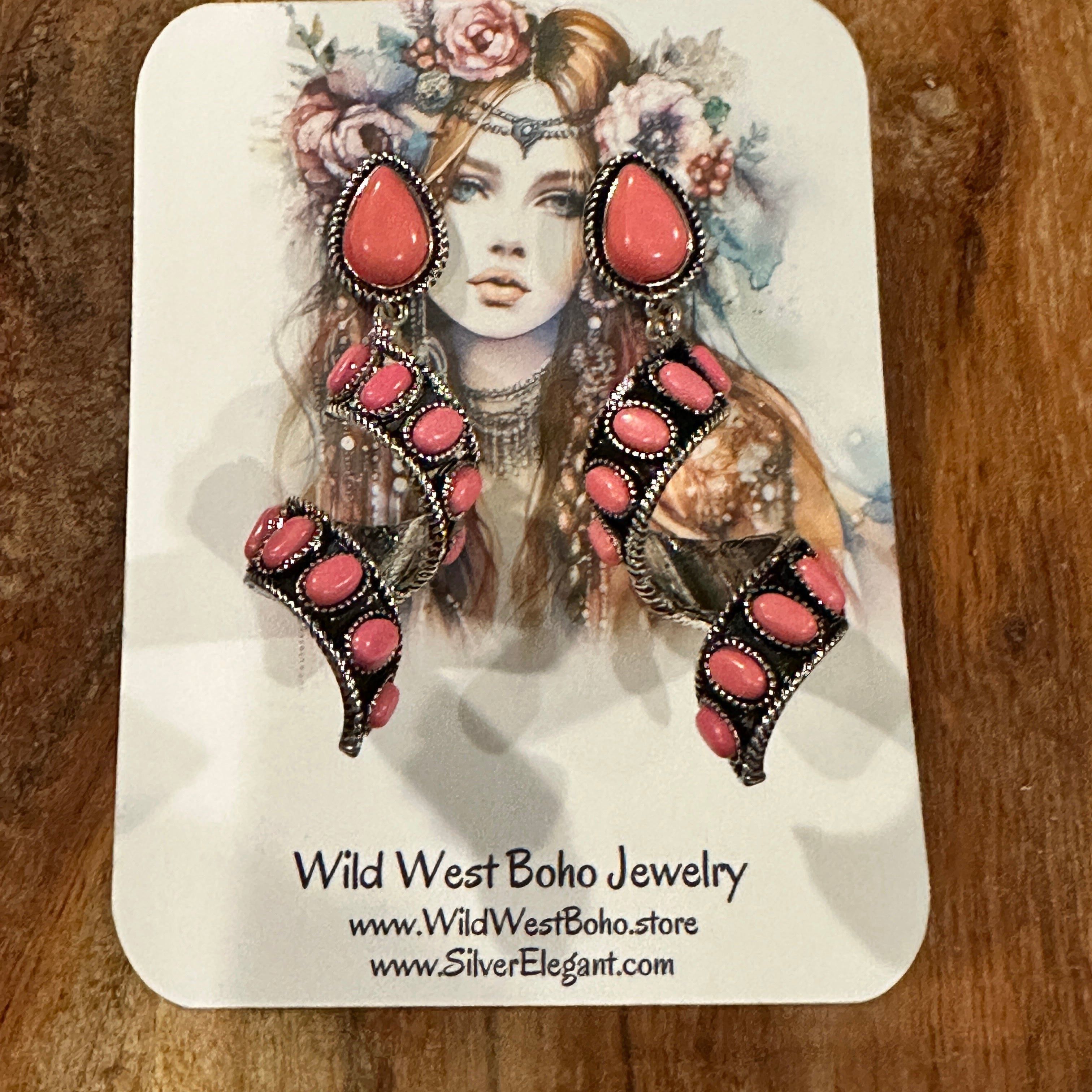 Other Boho Hippie Chic Peachy Dreams Teardrop Western Dangle Earri Size ONE SIZE - 3 Thumbnail
