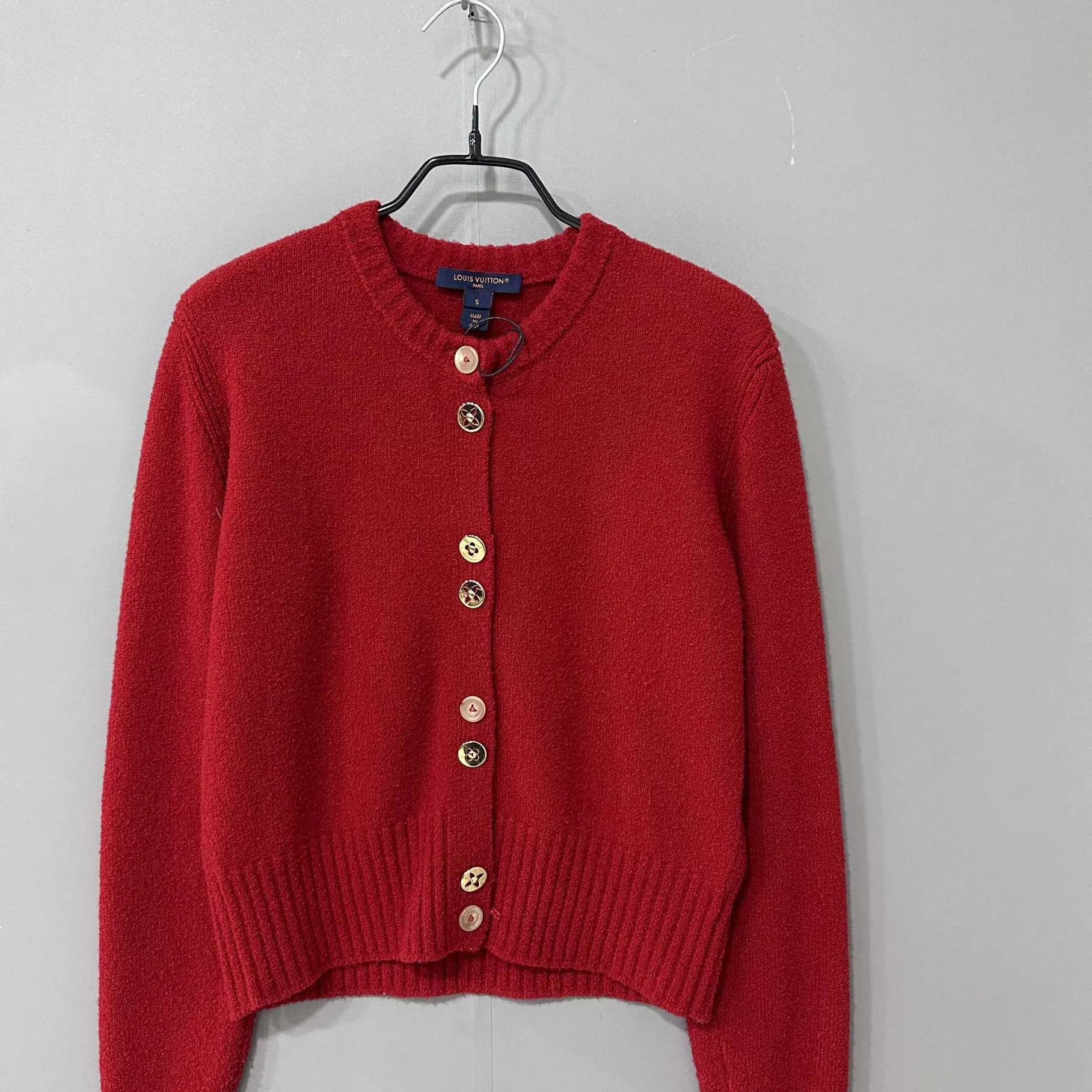 Louis Vuitton LV Red Single-Breasted Knit Jacket S 26 Size S / US 4 / IT 40 - 1 Thumbnail