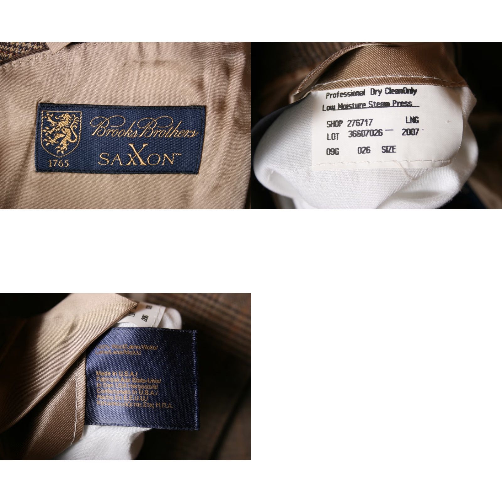 Brooks Brothers BROOKS BROTHERS Sport Coat Madison Brown Prince of Wales Plaid 43R Jacket 3-Button Wool Men's Coat Size US XS / EU 42 / 0 - 9 Thumbnail
