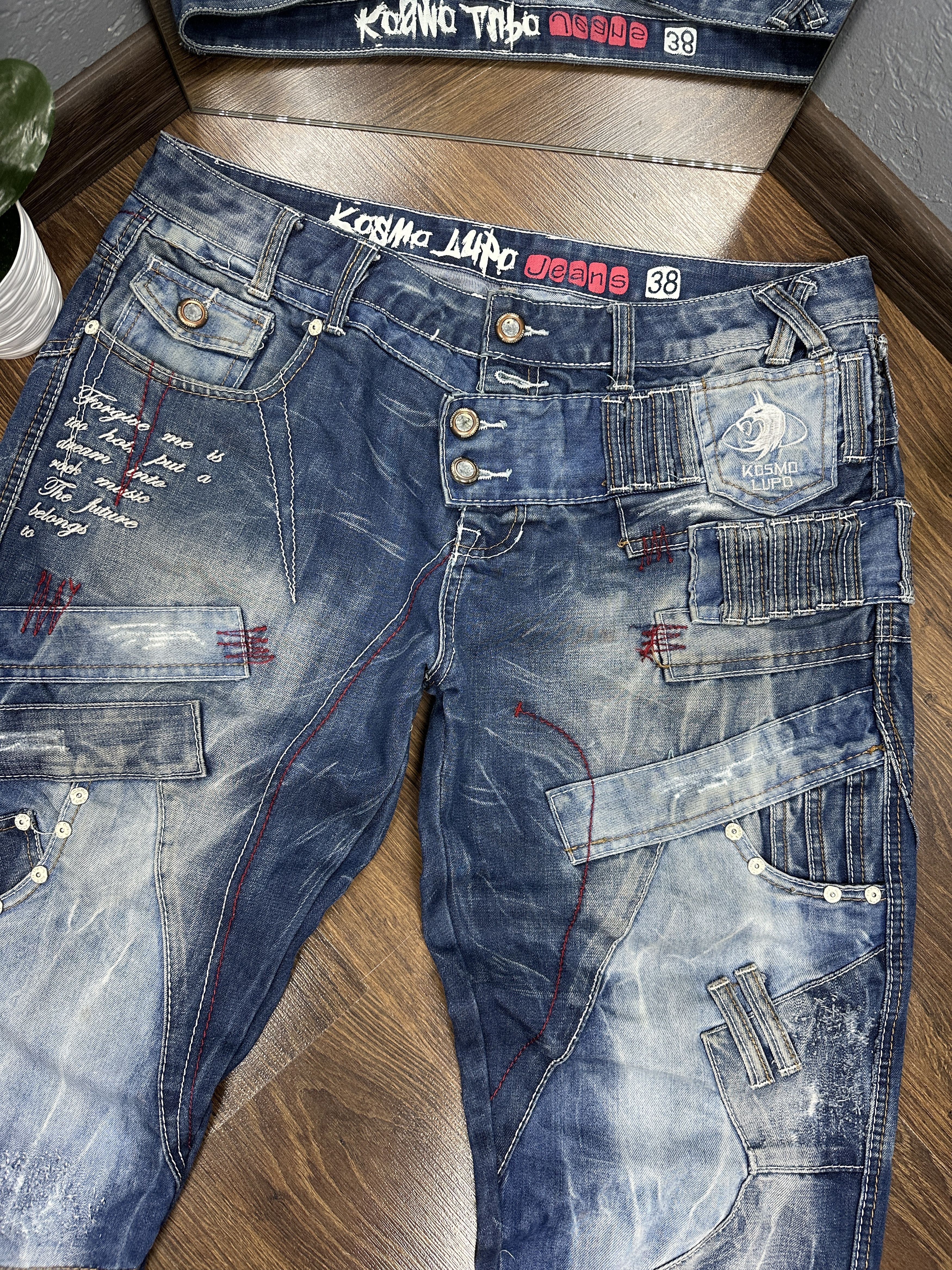 Japanese Brand Kosmo Lupo Jeans Mens Denim Pants Size US 38 / EU 54 - 2 Thumbnail