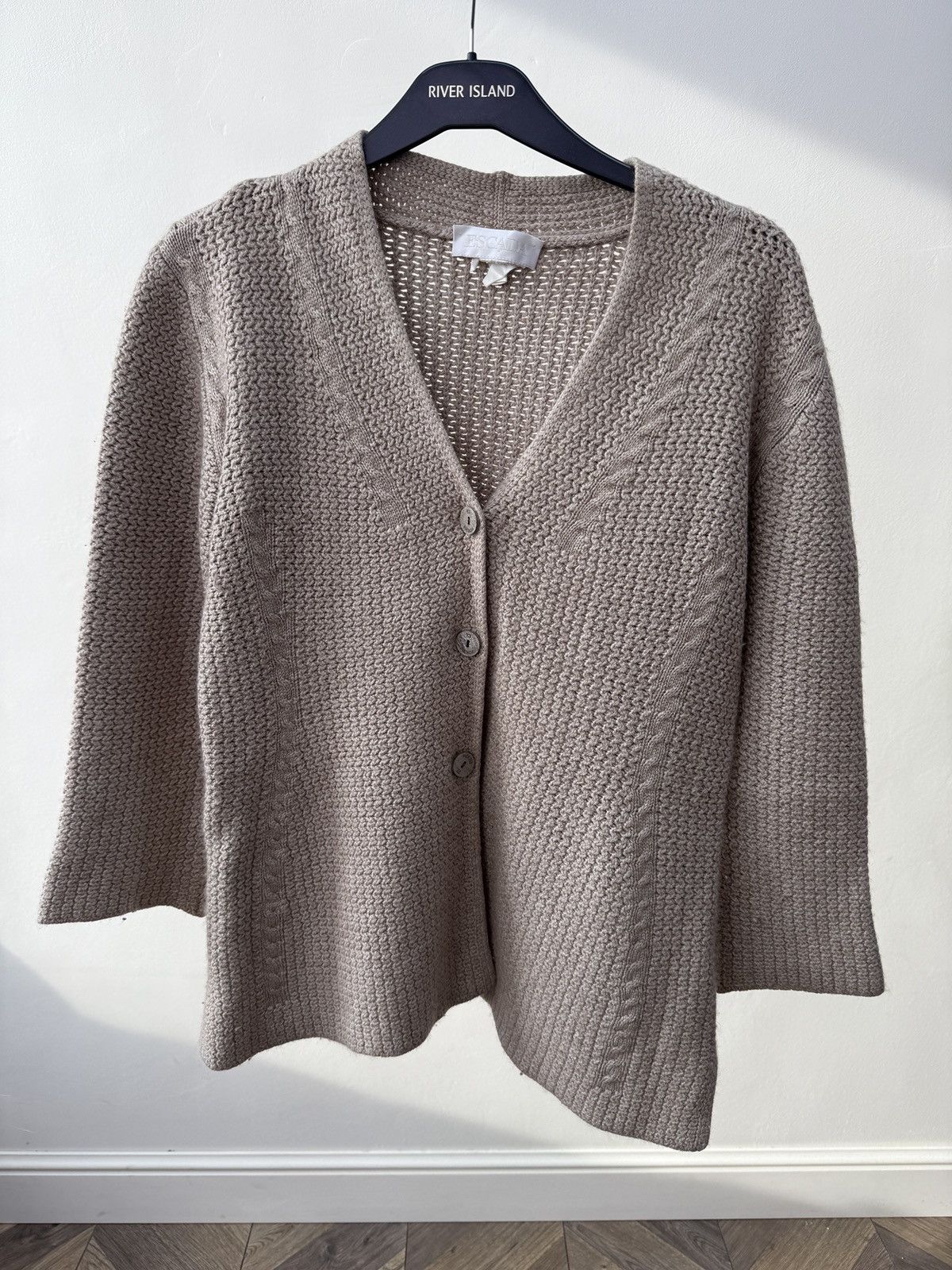 Escada Vintage ESCADA Beige Knit Cardigan Button Up Designer Women Size S / US 4 / IT 40 - 2 Thumbnail
