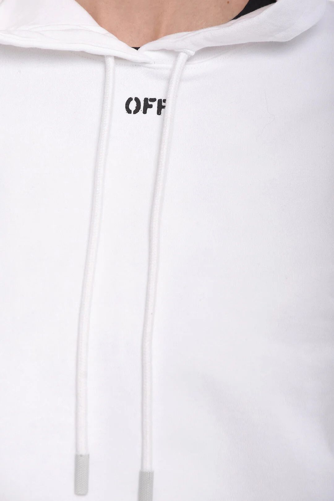 Off-White og1mm0426 Brushed-Cotton Hoodie in White Size L / US 10 / IT 46 - 3 Thumbnail