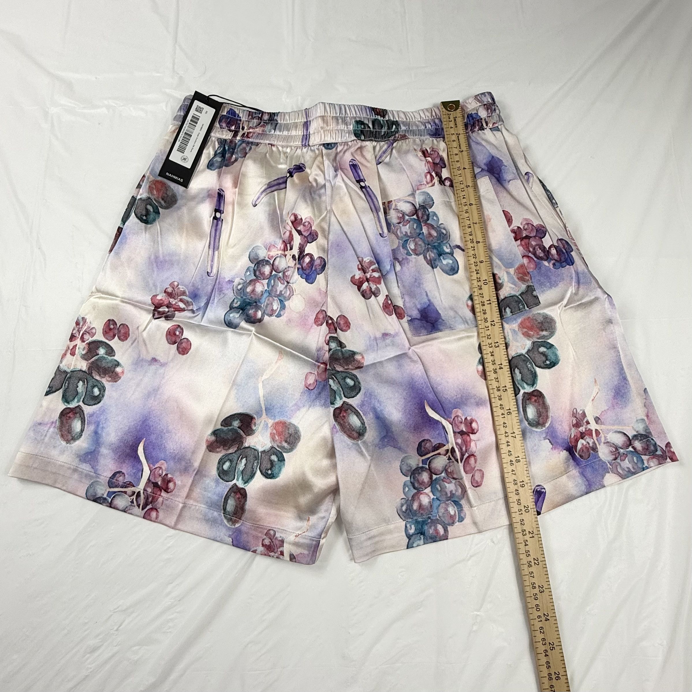 Nahmias Nahmias Grape Swishers Silk Shorts XXL New $630 Size US 36 / EU 52 - 3 Thumbnail