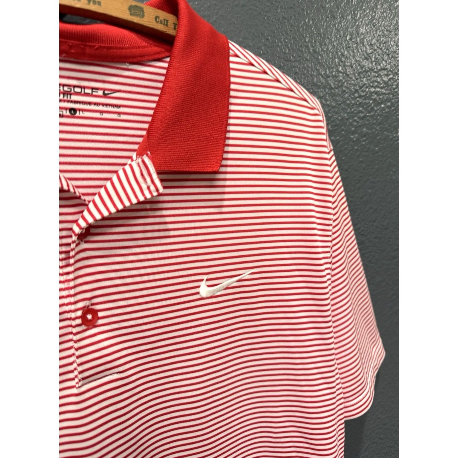 Nike Nike Dri-Fit Red Stripe Polyester Golf Polo Shirt L Men's Large Red Stripe Polo Size US L / EU 52-54 / 3 - 4 Thumbnail