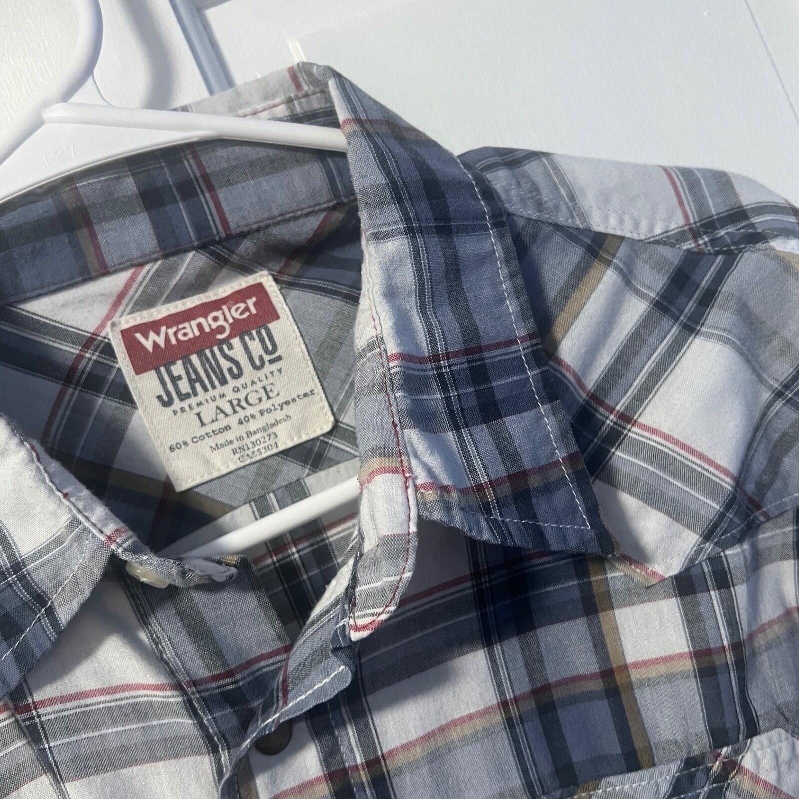 Wrangler Wrangler Western Shirt Mens Large Blue Plaid Button Up Size US L / EU 52-54 / 3 - 1 Thumbnail