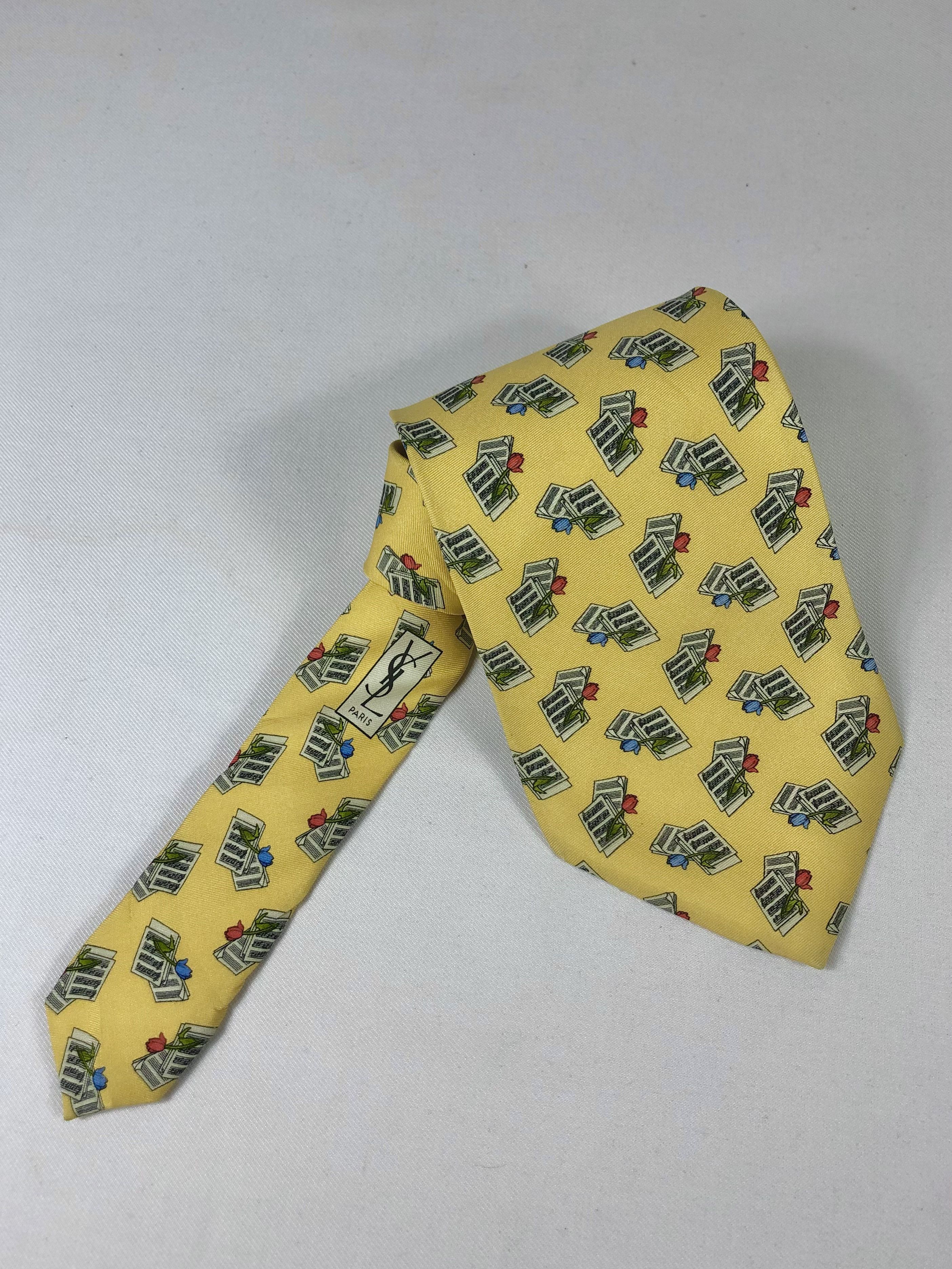 Yves Saint Laurent Rare Vintage Yves Saint Laurent YSL Silk Tie Made in Italy Size ONE SIZE - 10 Thumbnail