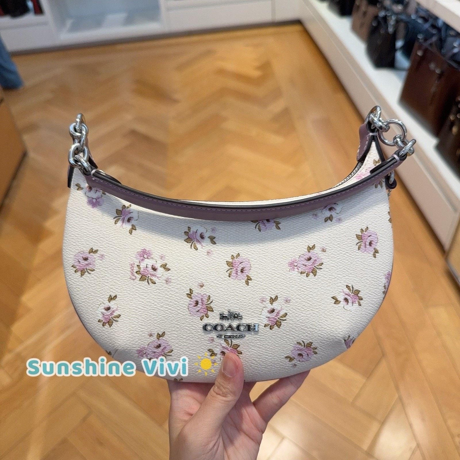 Coach NWT Coach Mini Payton Bag Floral Print CBA77 Silver/Chalk Size ONE SIZE - 1 Thumbnail